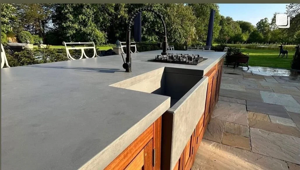 Polished Concrete Outdoor Kitchen Workbench Cement Bbq Island Diy