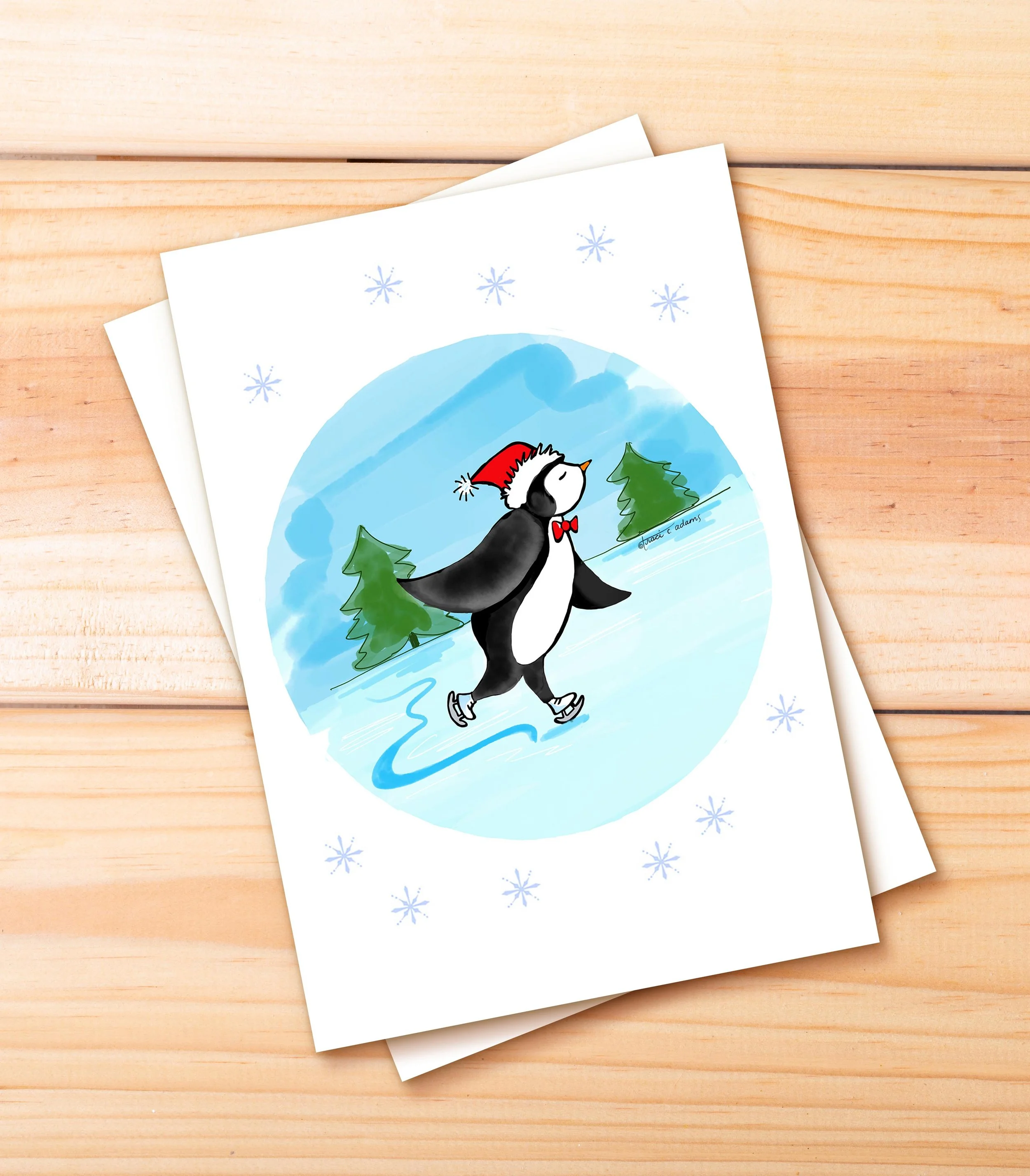 Penguin On Ice Greeting Card