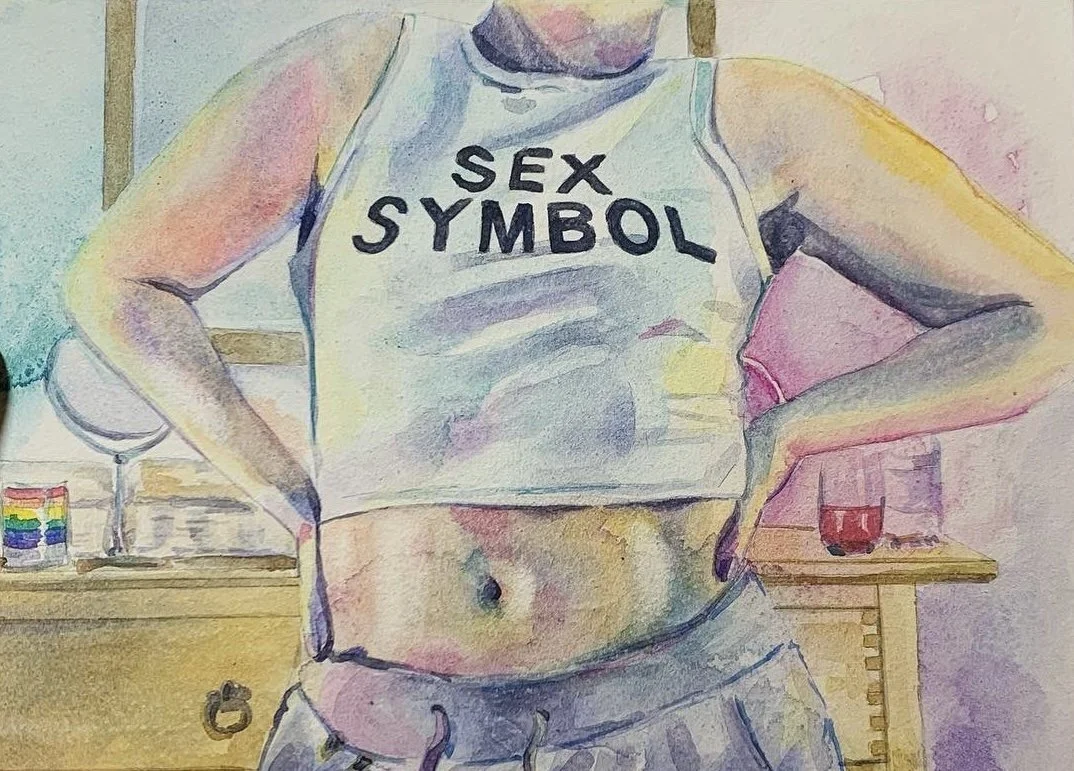 Sex Symbol ~ watercolour on aquabord ~ 7x5