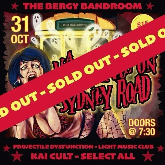 🧟 THANK YOU GALS AND GHOULS 🧟
Very pleased to announce that tonight's show is SOLD OUT!!!

Big thank you to our wonderful lineup;
@projectile_dysfunction_crew 
@lightmusicclubb 
@kaicult666 
@selectallofficial 

and most importantly, the amazing te