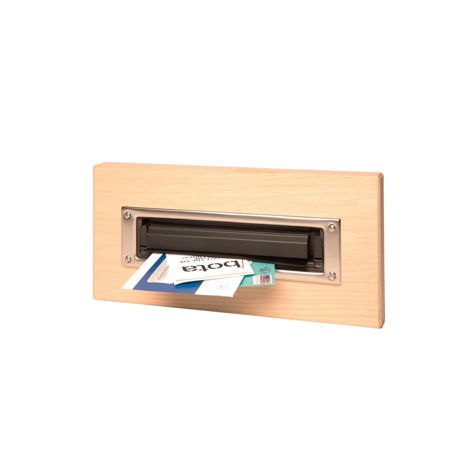 BOTA Mail Slot Insulator — magazine size interior installed view, magnetic closure engaged