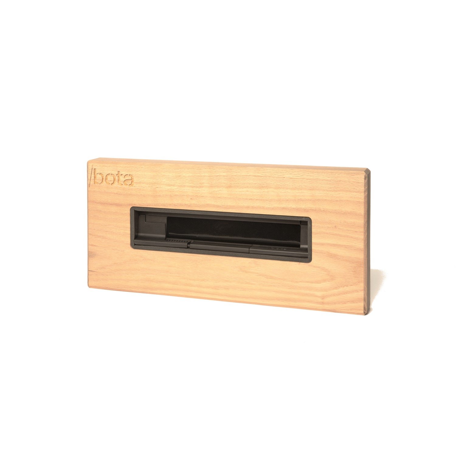 BOTA Mail Slot Insulator — magazine size exterior installed view, door mail slot