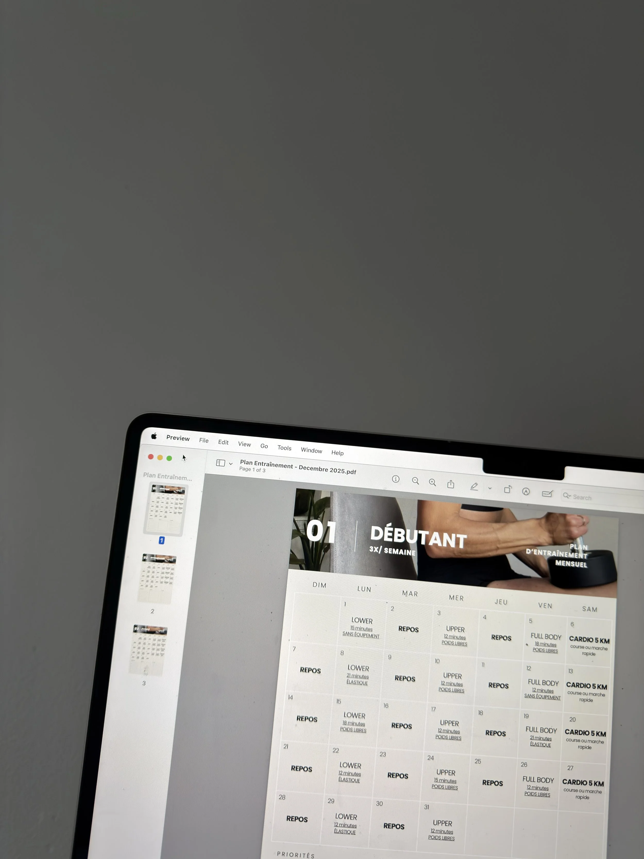 horaire d'entraînement FITCAFÉ - rapide et efficace