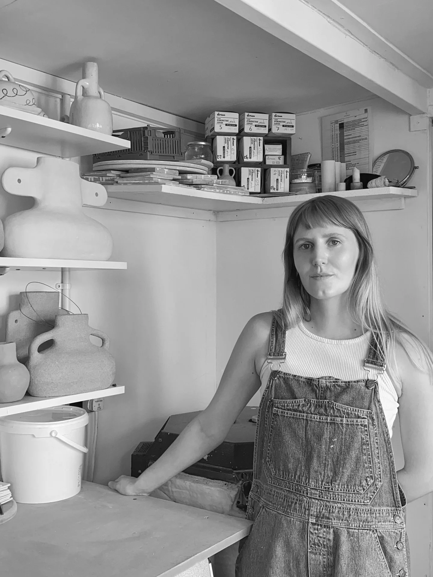 Here I am in front of my kiln, along with some little corners of my studio I&rsquo;m very fond of