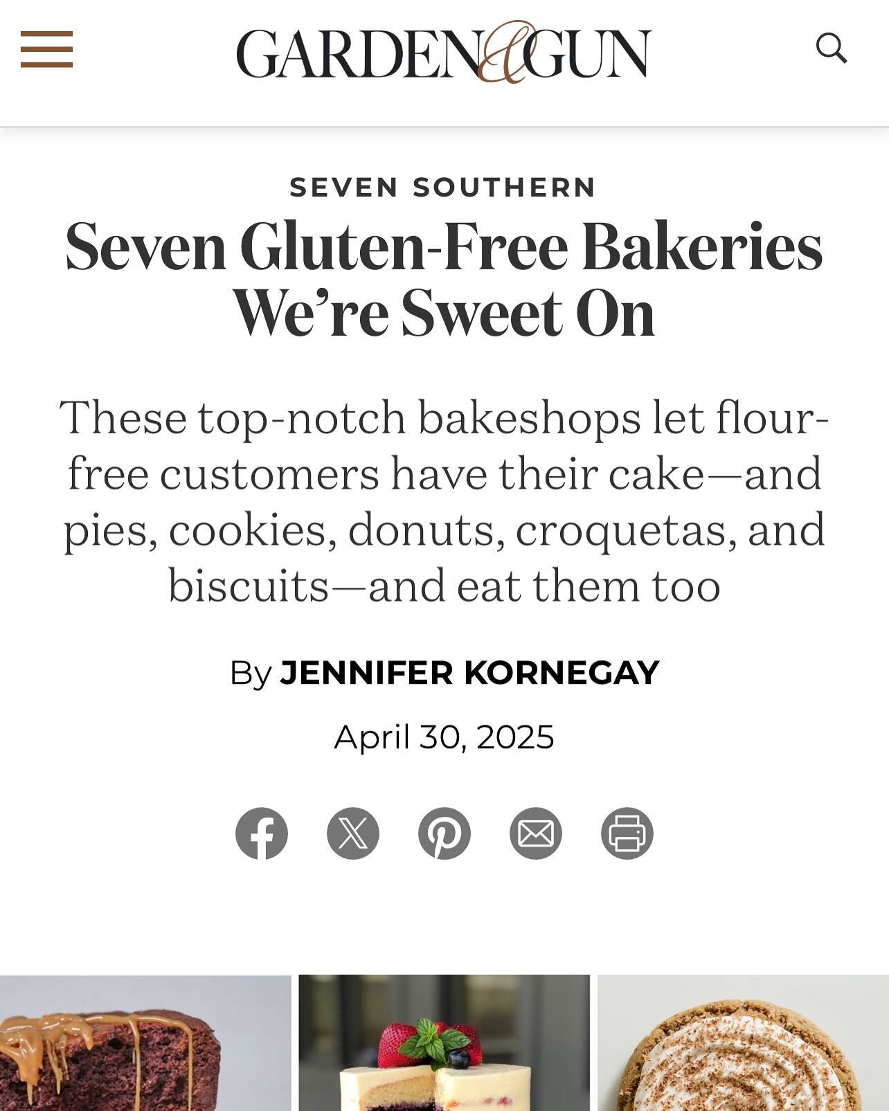 Is this real life&hellip;?!

The Accidental Baker was just named one of the Top Gluten-Free Bakeries in the South by Garden &amp; Gun Magazine.

What started as a way to make better gluten-free food for my wife Caroline turned into something I never 