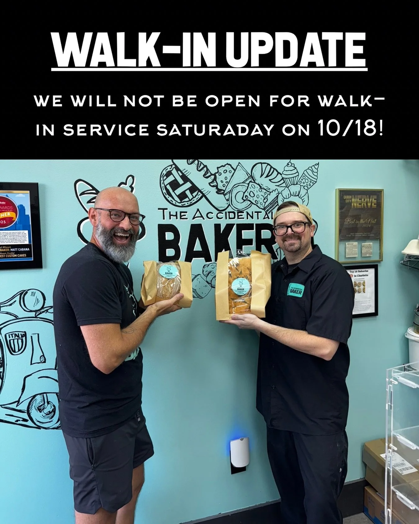 Have no fear we will be back for walk-in service Saturday on 10/25! 🩵👨&zwj;🍳