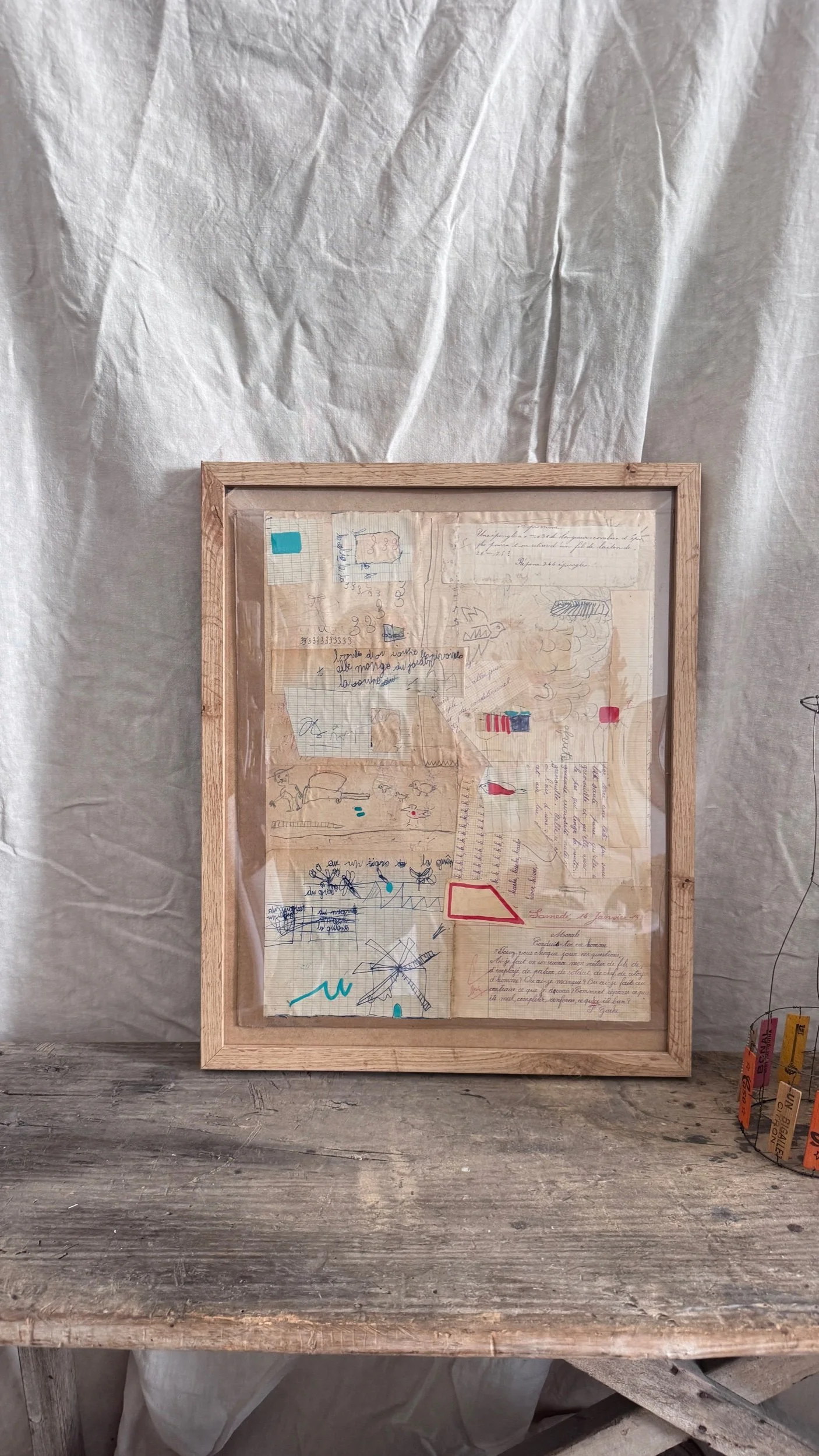 Conduis toi en Homme. Technique mixte sur papiers anciens.