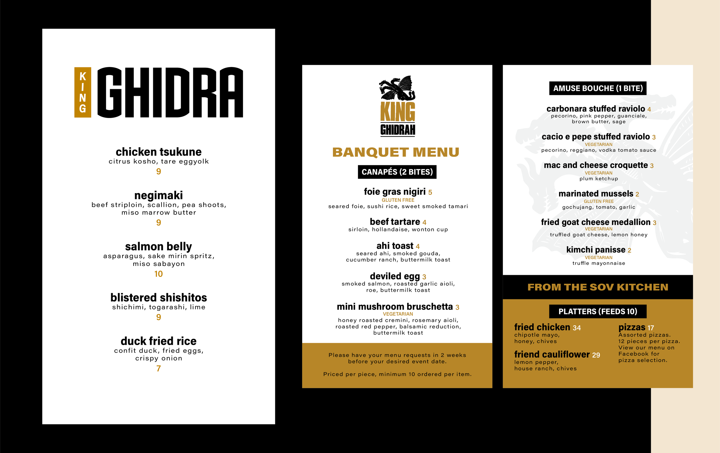 King Ghidra Restaurant Menu