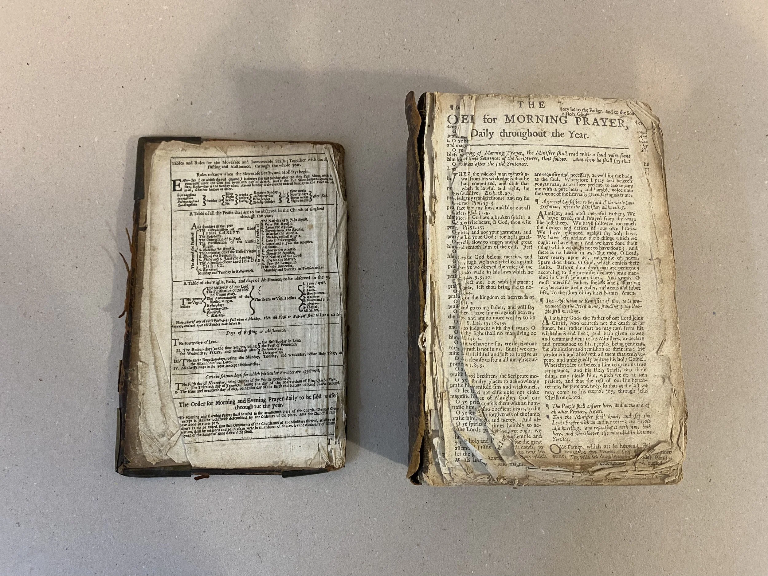 Completely loose board of 18th century bible