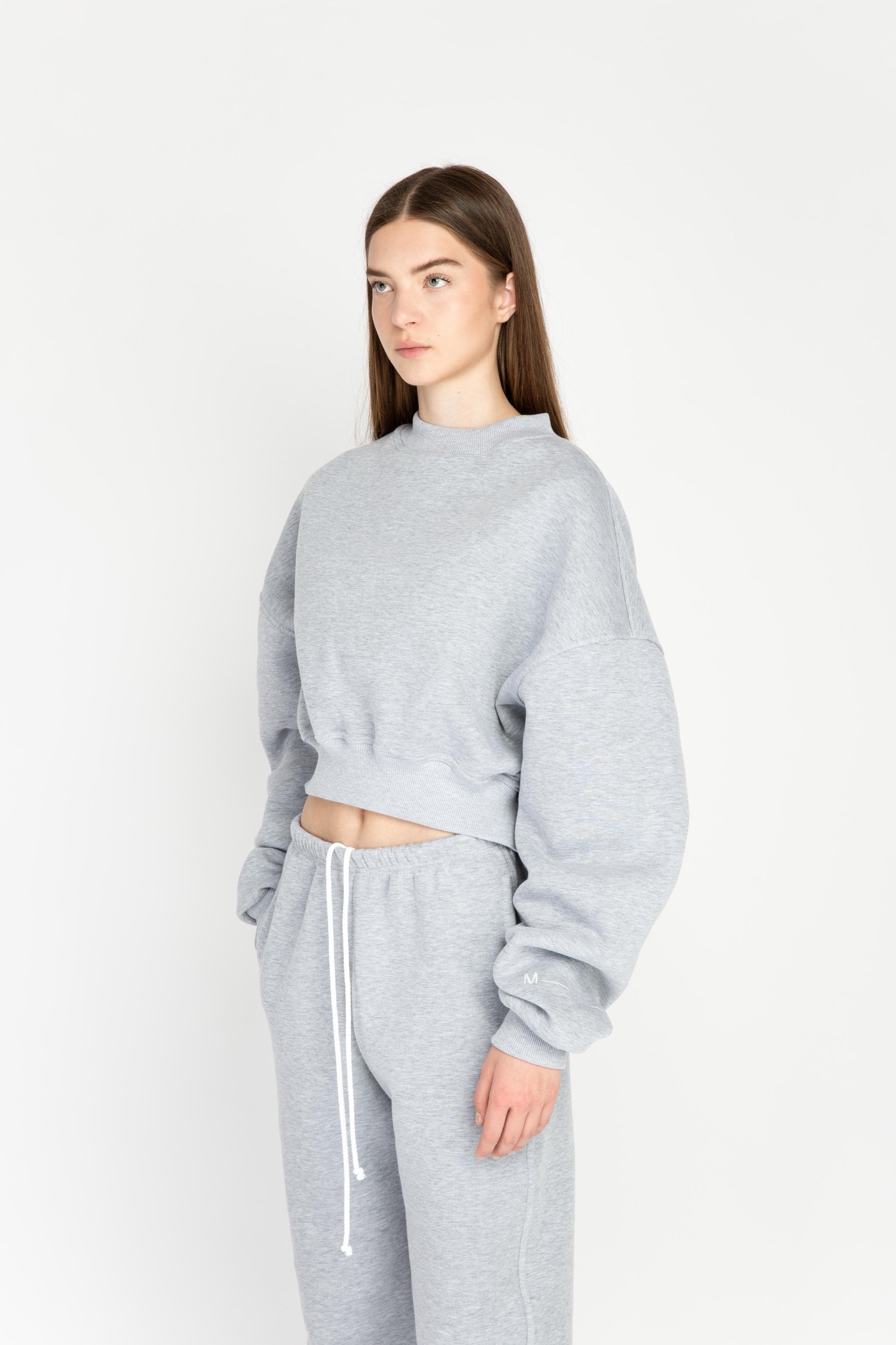 Grey Cropped Sweatshirt