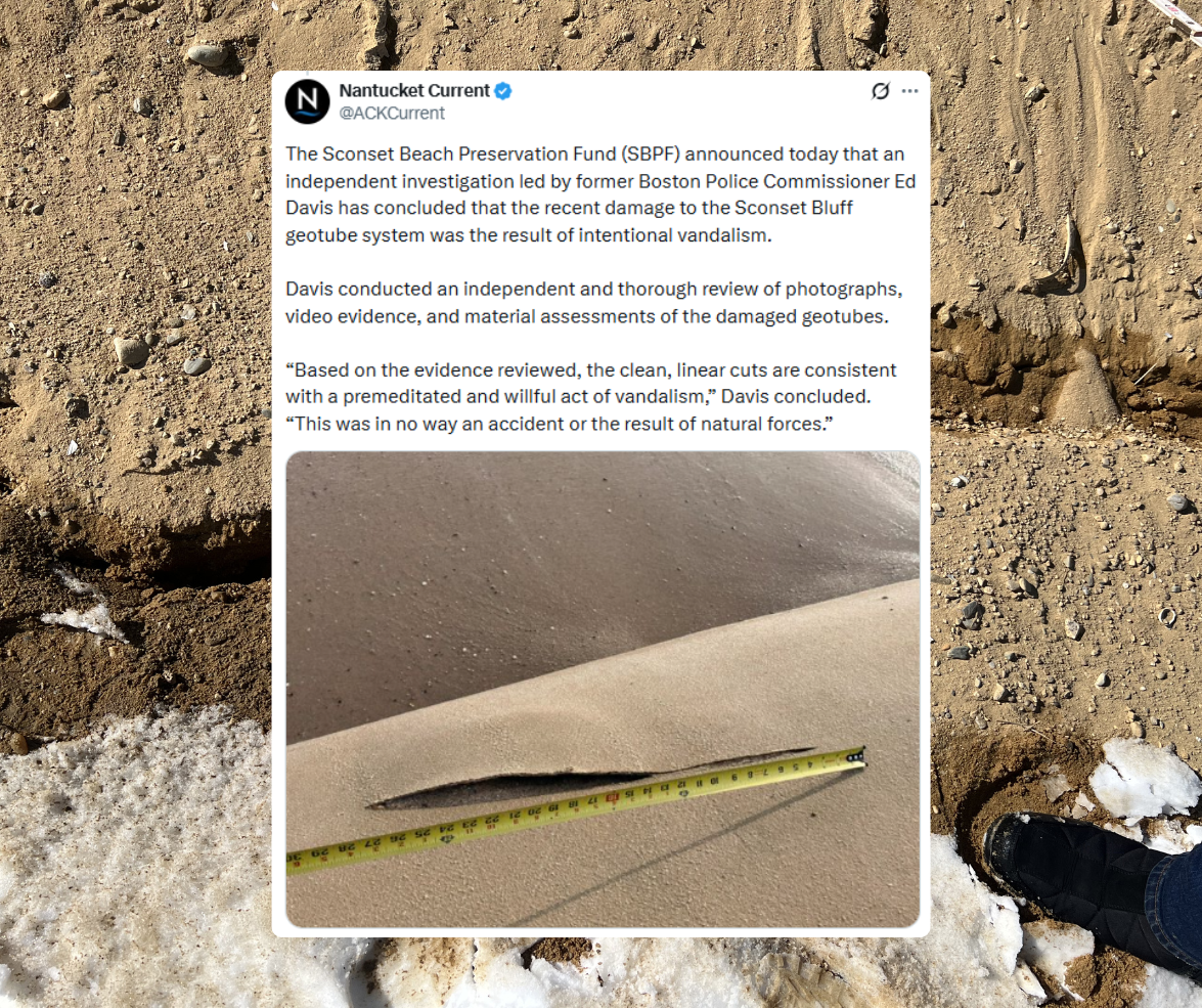 Independent Investigation Concludes Geotube Damage Was Vandalism