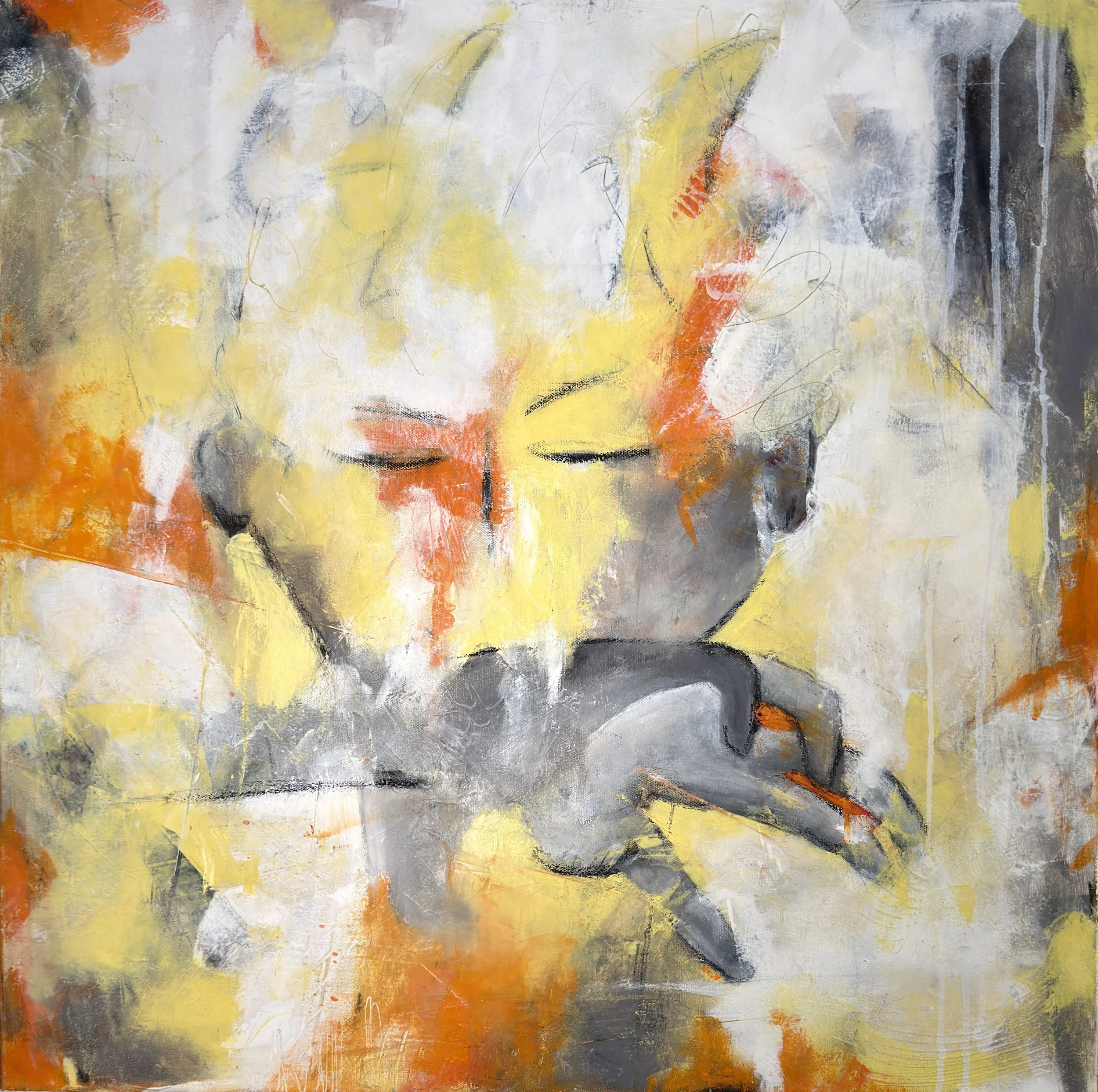 Ouch, Oil on canvas, 18"x18"