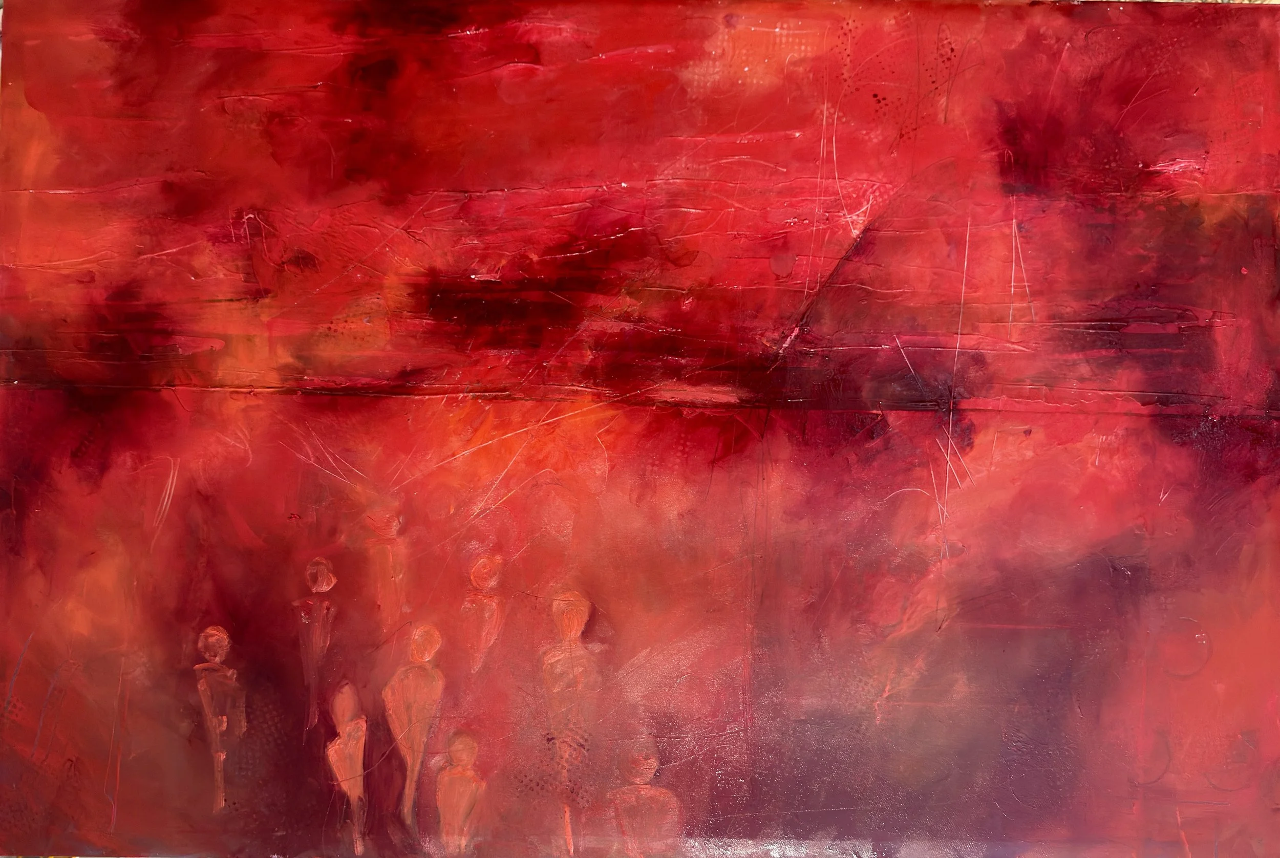 How Many Reds?, Oil on canvas, 24"x36"