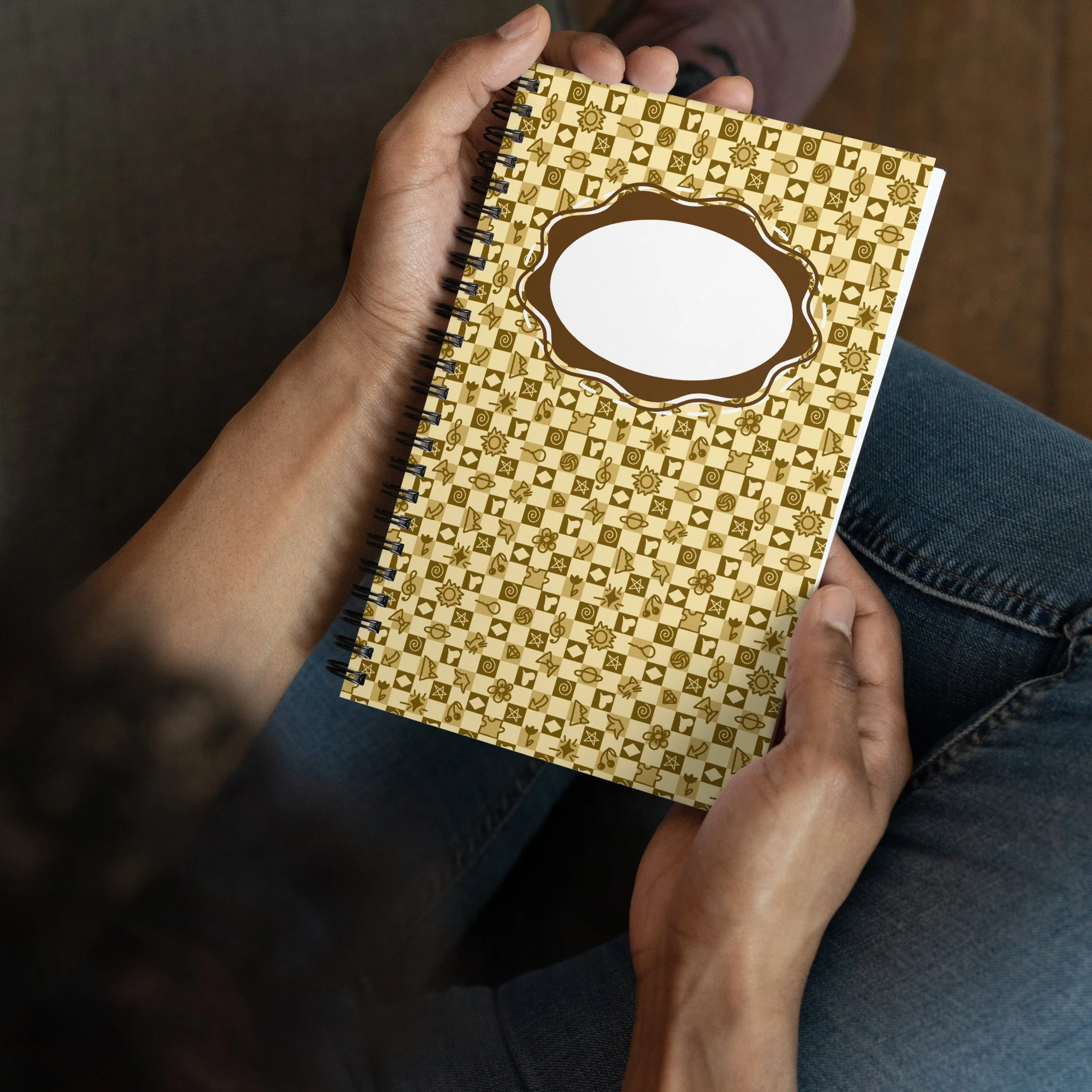 Neutral Doodle Spiral Notebook