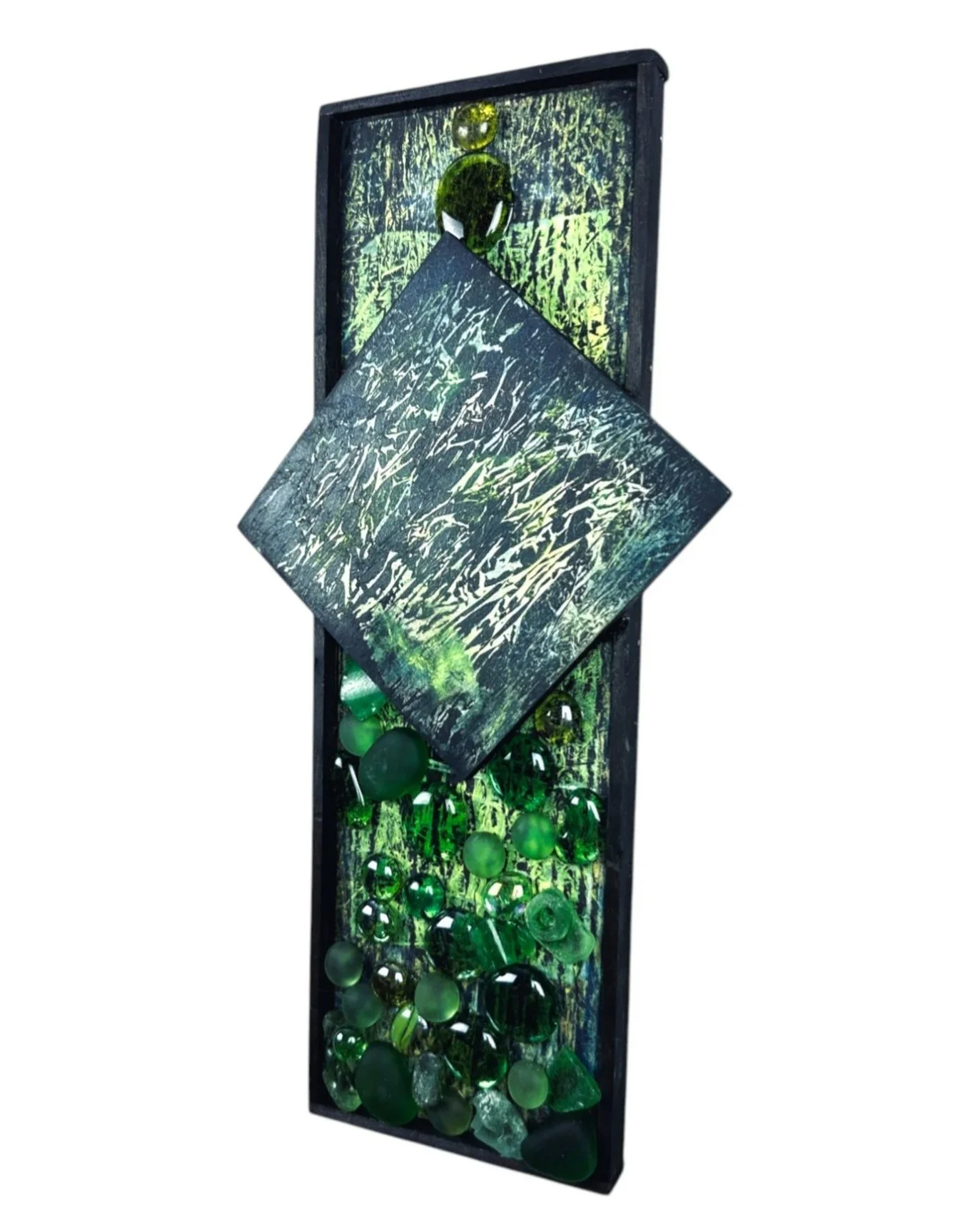 Opposite angled view emphasizing the layered structure and varied green tones