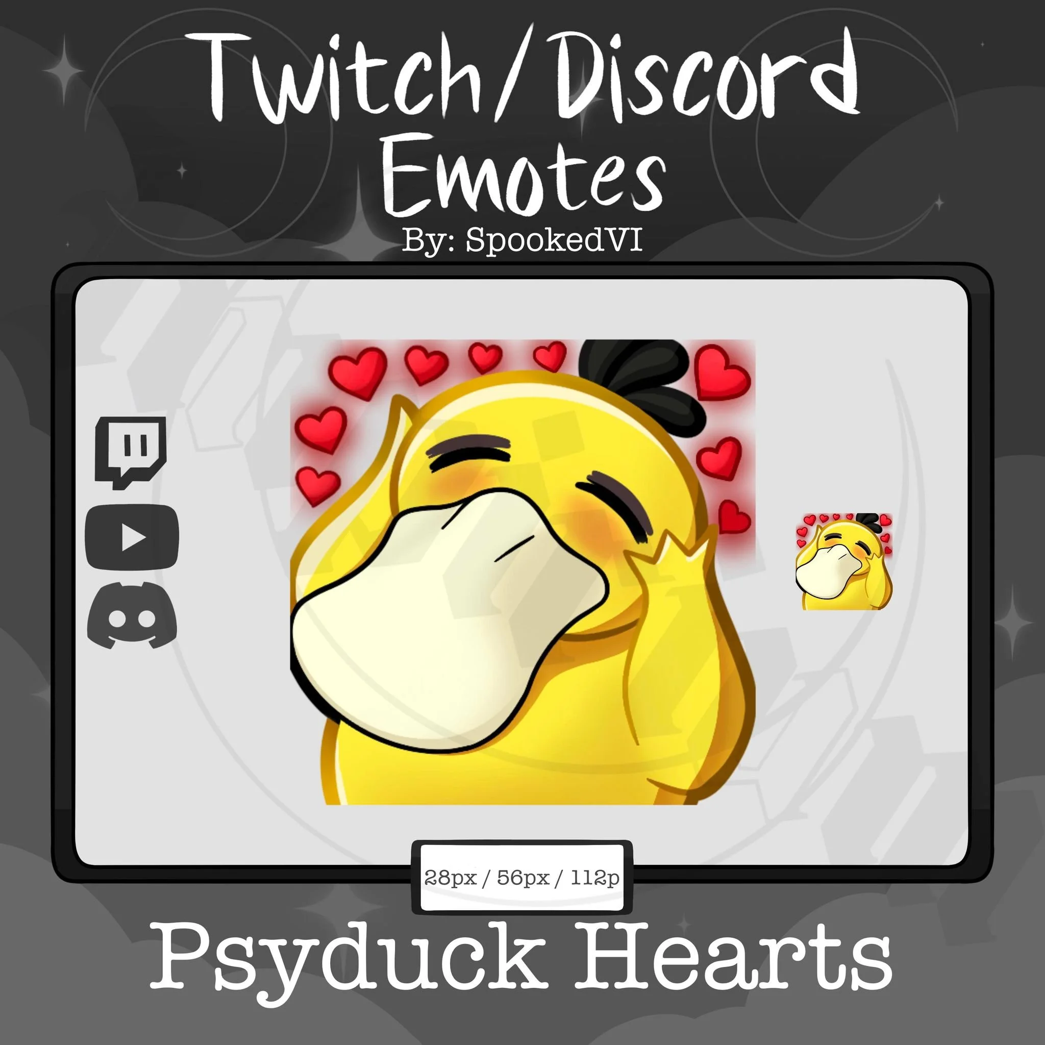 Psyduck Hearts Pokemon Emote