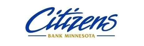 Logo for Citizens Bank Minnesota in blue and gold text.