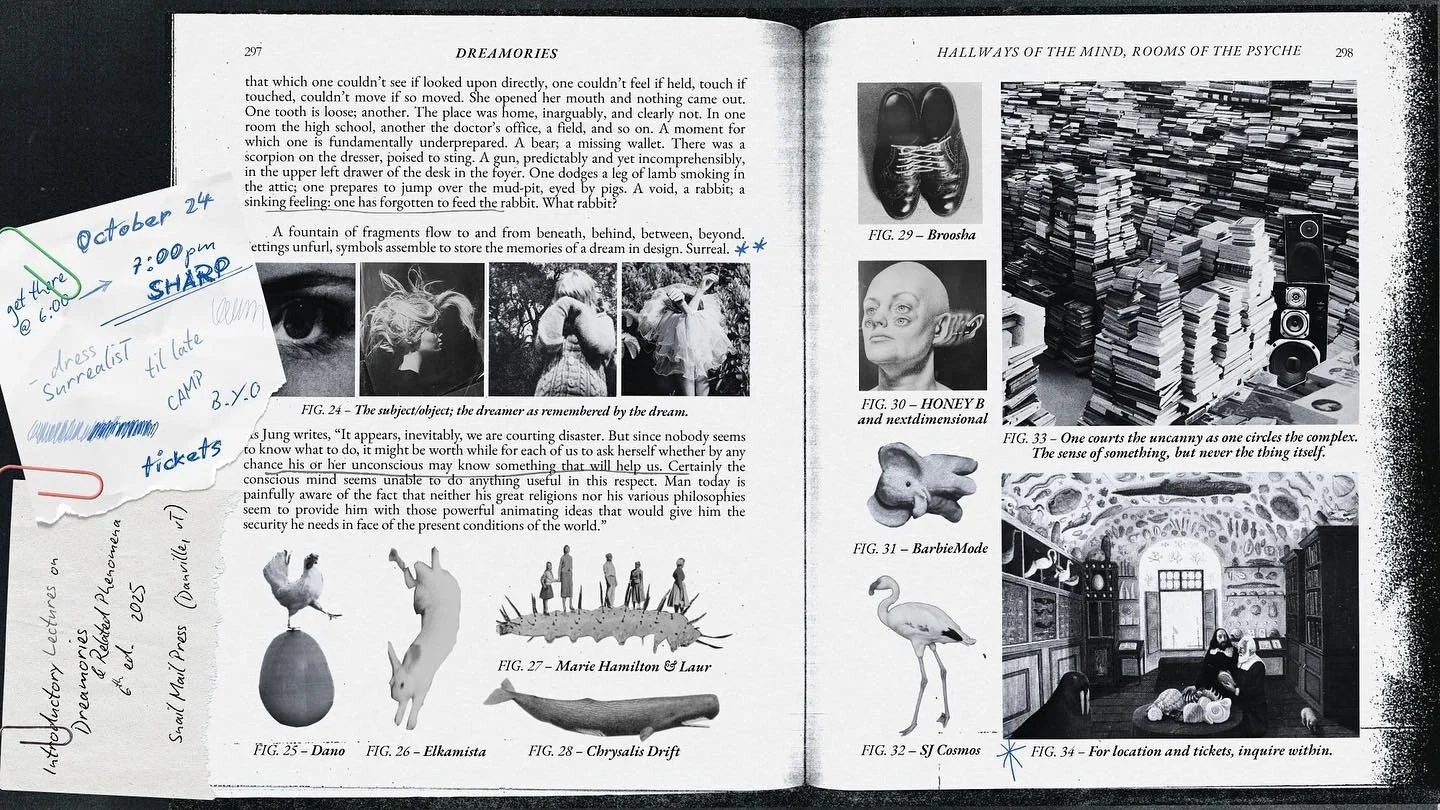 From the magical @snail_____mail crew comes&hellip;
✨Dreamories✨
The scene is setting. Symbols assemble beneath, between, beyond. The dreamer awaits. 

The event has reached capacity. No entry without a ticket. Click the link to join the waitlist.