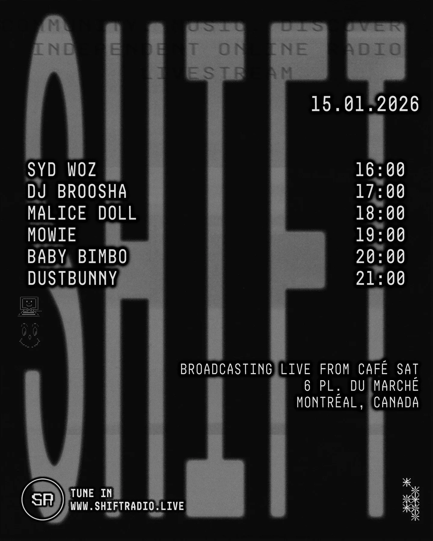 Excited to be making my Montr&eacute;al debut this week at @shiftradio.live 🖤