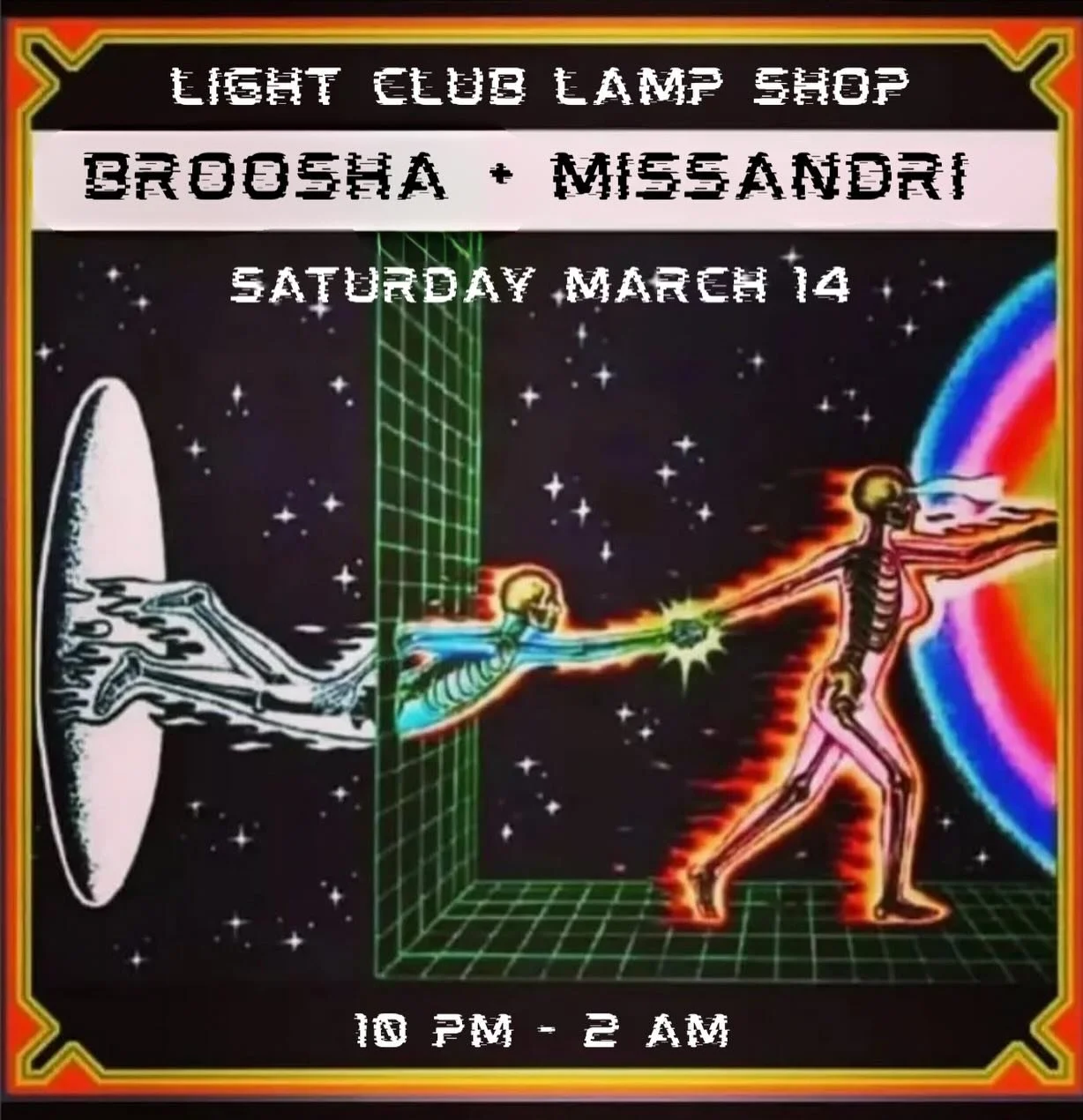 Excited to announce that @missandri.csv and I will be back in the booth together, casting sonic spells, and using music as a vehicle to alternate space times ✨🌀✨🌀✨🌀✨

Join us for a very special Pi Day &pi; at @lightclublampshop on Saturday 3.14 fr