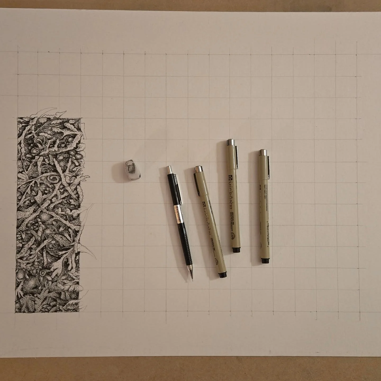 Weekend progress.
 27 squares completed.
165 squares left to go.

#inkart
#inkdrawing