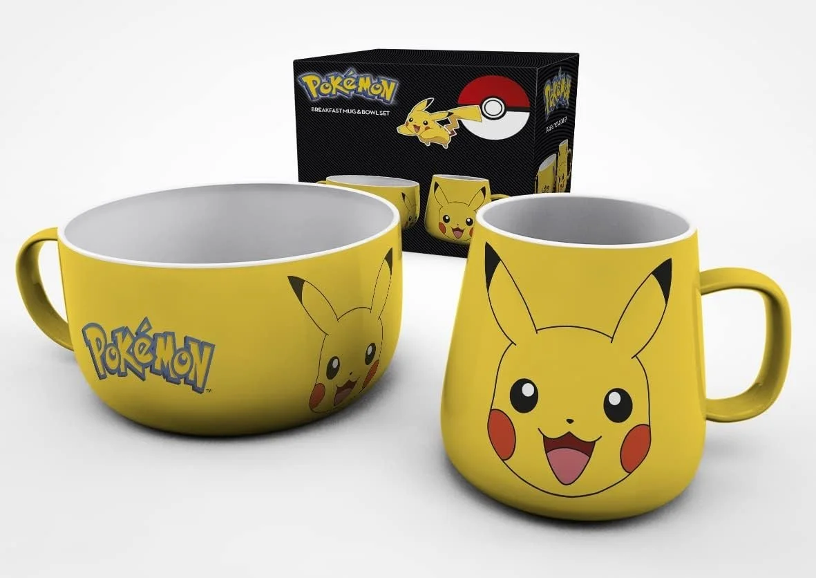 pokemon pikachu mug and bowl breakfast set