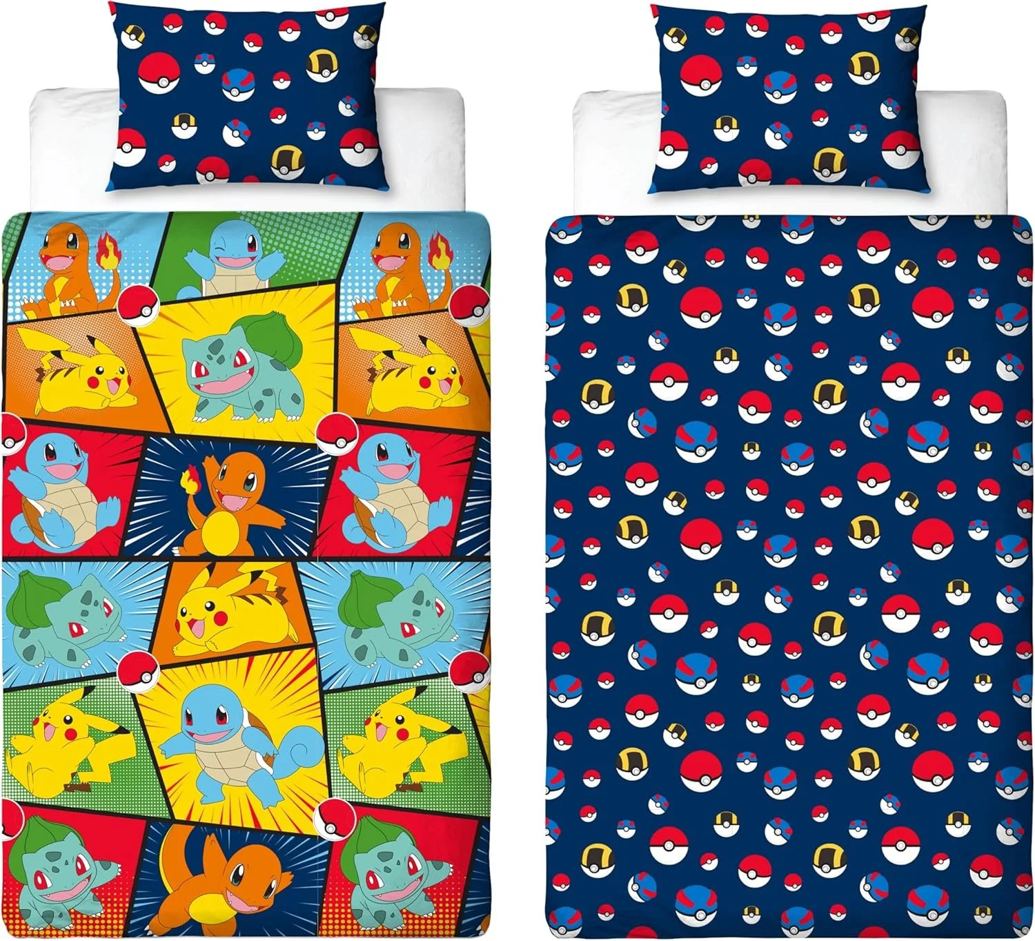 pokemon reversible bedding set duvet and cushion covers