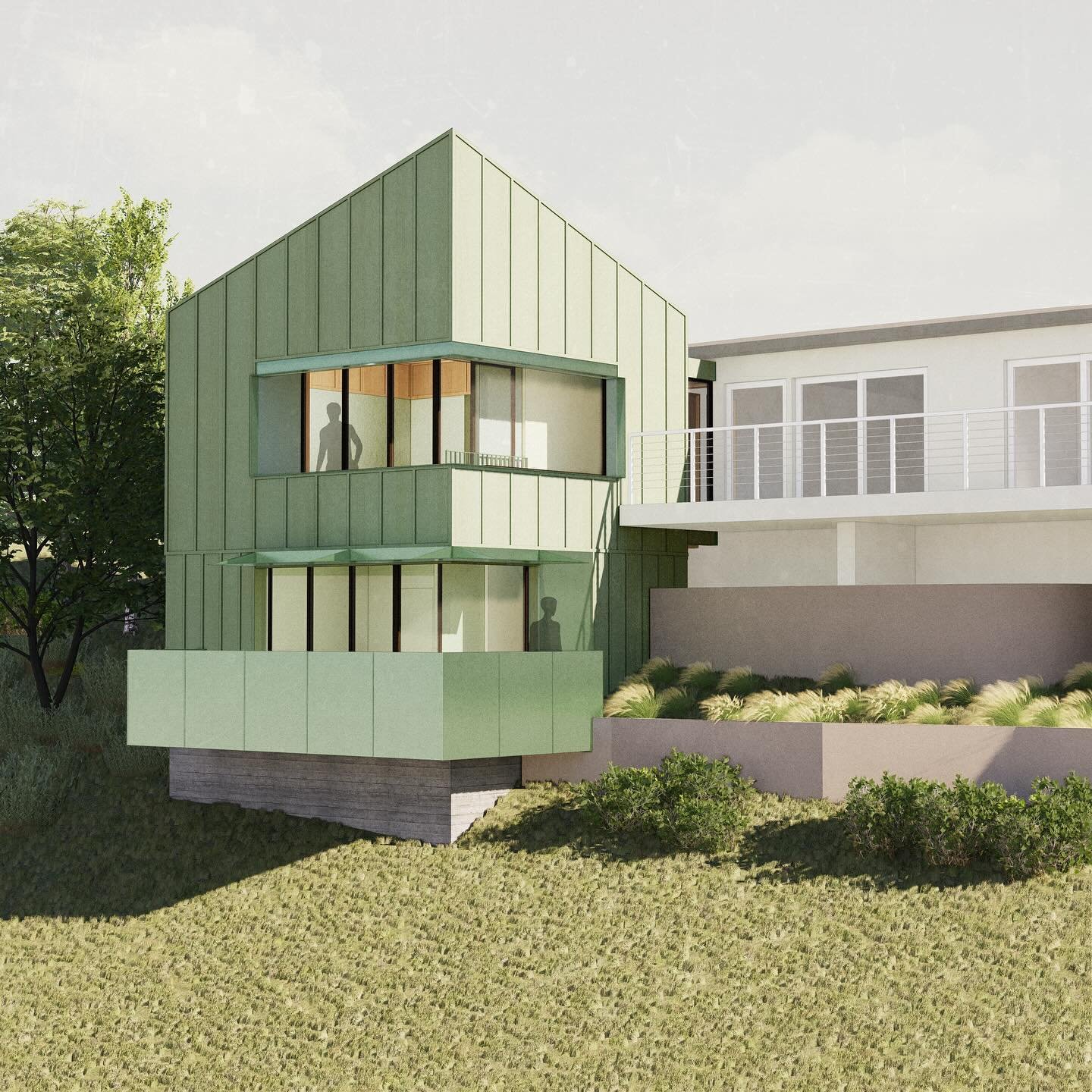 Perched on a steep hillside, our Mount Washington project adds a much needed primary bedroom suite and office/guest room to the rear of this typical 1950&rsquo;s home. The 600 sf addition has a compact footprint and stacked floors to minimizes site d