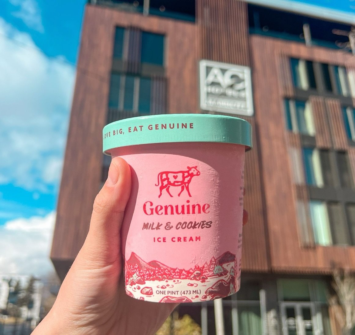 Discover Genuine in the wild at the AC Hotel downtown! For those late night munchies you get while traveling. 🍦🩷

We love when our community supports local!