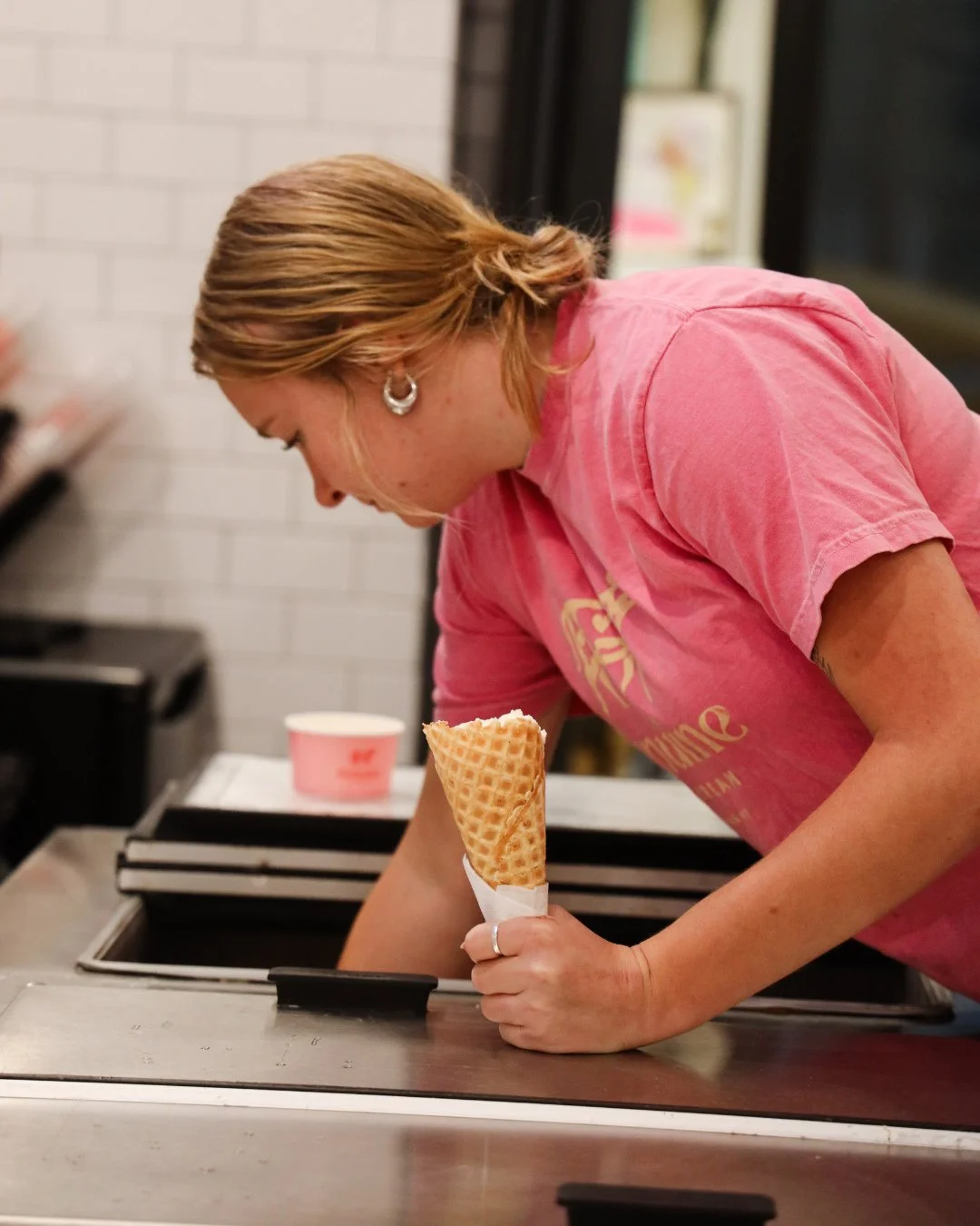 From helping you find the flavor that hits just right to handing over that perfectly scooped cone, we love creating small moments of happiness with every scoop. 🍦⁠