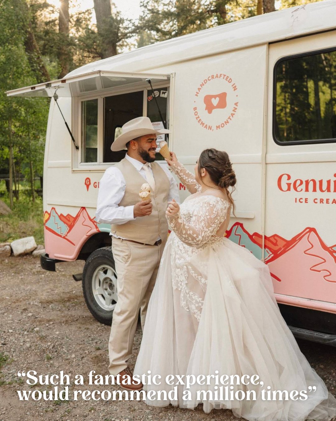 There is nothing sweeter than being part of your celebrations. From weddings to backyard gatherings, our ice cream truck brings a little extra joy to the moments that matter most. Thank you to the couples and families who invite us in. It means the w