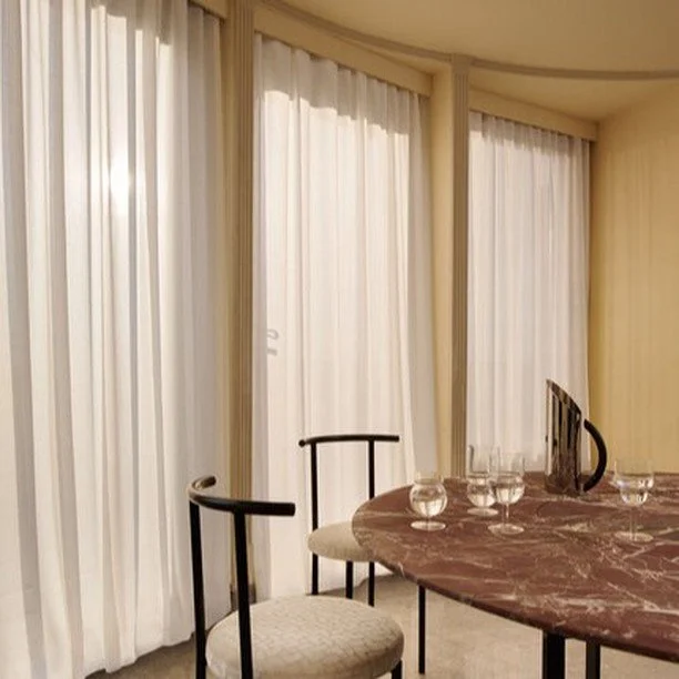 Cortina by Zimmer + Rohde.
Cortina is a light and airy drapery fabric is characterized by its exquisite material composition and its subtle texture. 
The elegant, lightweight fabric is beguilingly soft to the touch and has a beautiful drape. When i