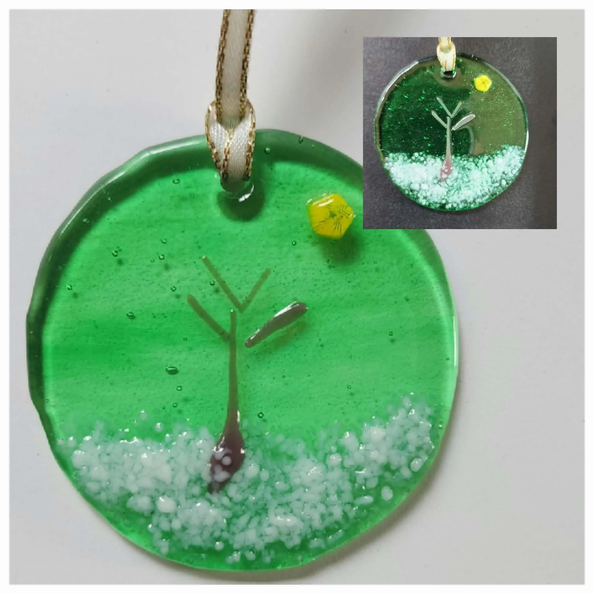 Whimsy Tree Ornament - Fused Glass