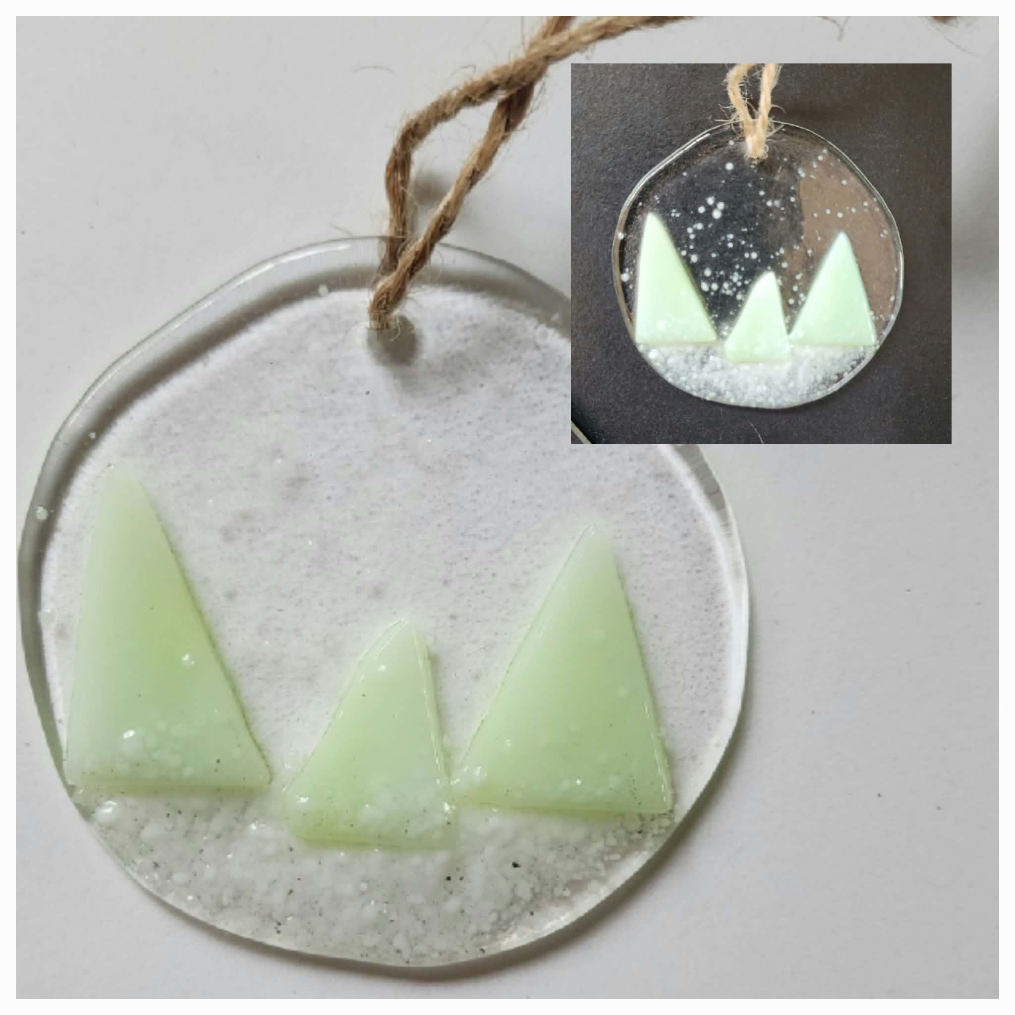 Treeline Ornament - Fused Glass