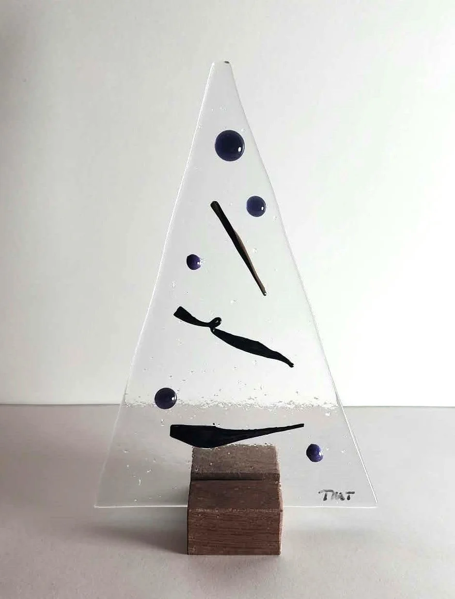 Moody Mix Freestanding Fused Glass Tree