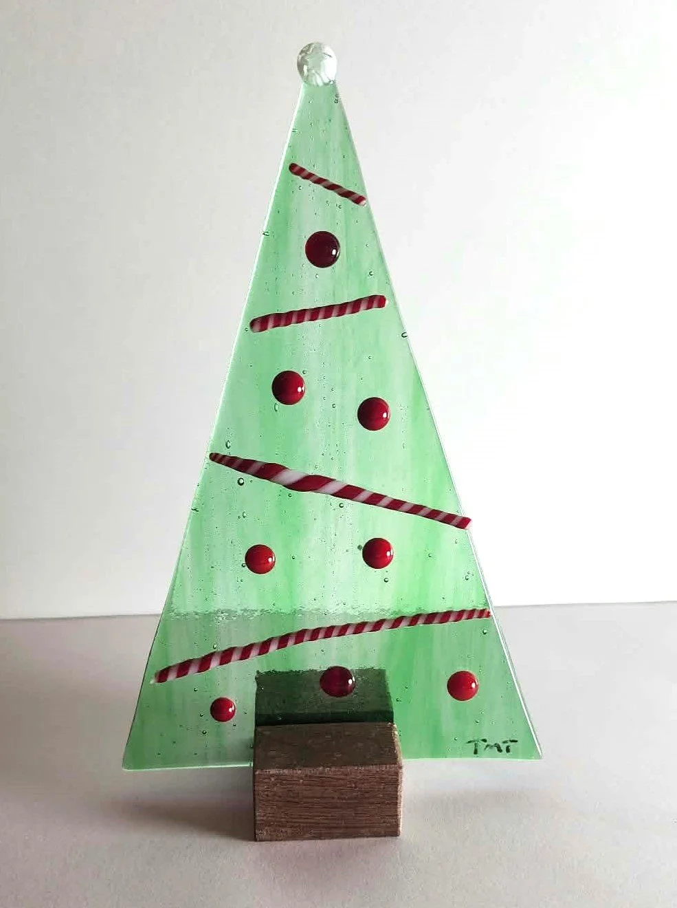 Candycane Freestanding Fused Glass Tree