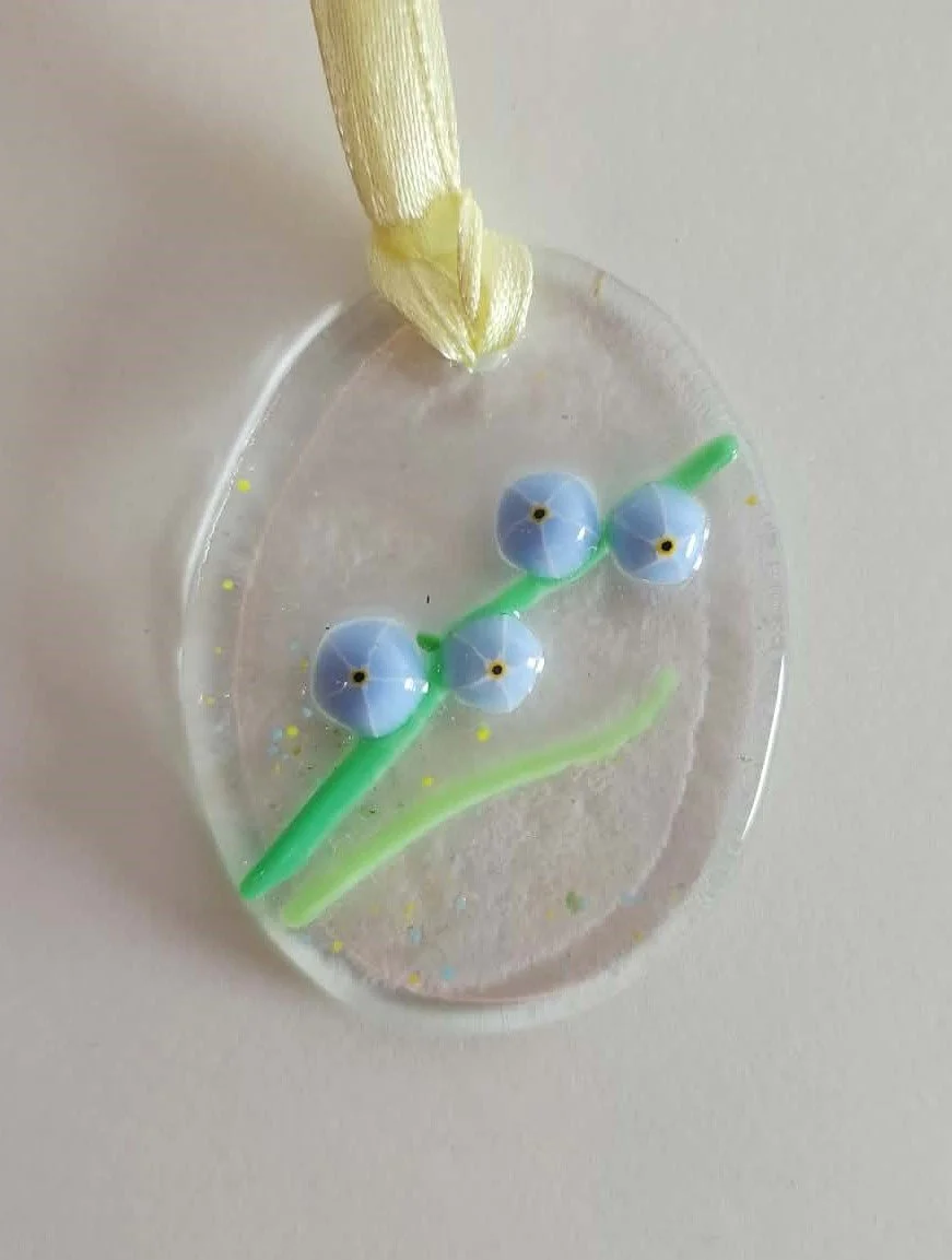 Blue Florals Suncatcher