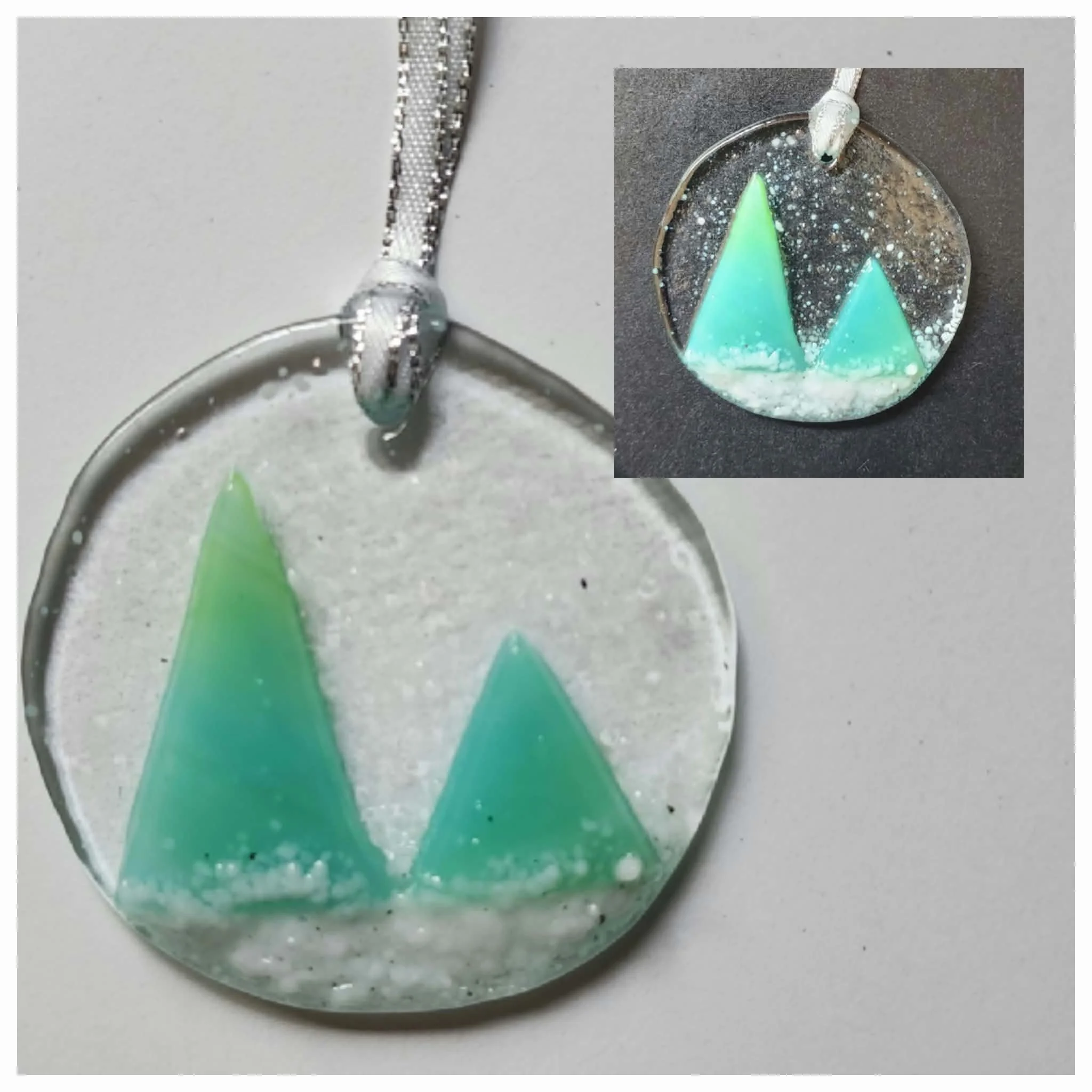 Treeline Ornament - Fused Glass