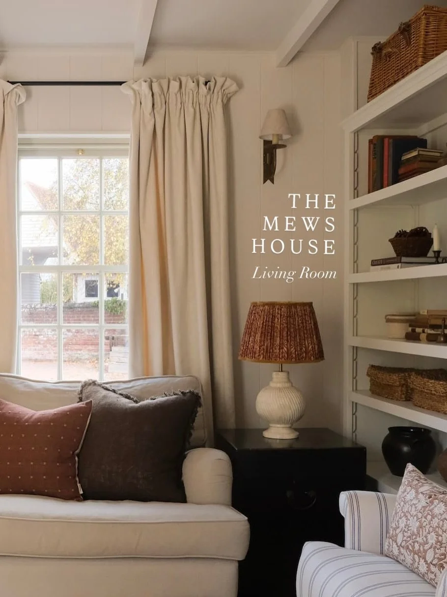 Hunker down in the living room at The Mews House.

This room was always about comfort. We leant into this by adding beams and V-groove panelling, giving the space more detail and interest. Reworking the layout helped the room feel more connected, and