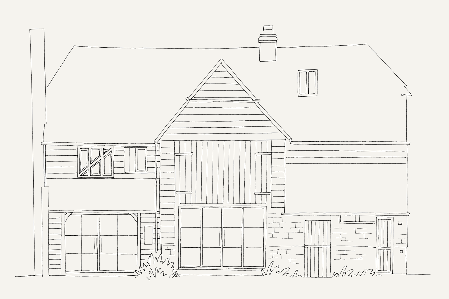 Barn conversion interior design in Saffron Walden, Essex – heritage-led renovation balancing rustic architectural character with modern comforts and elegant, understated interiors.