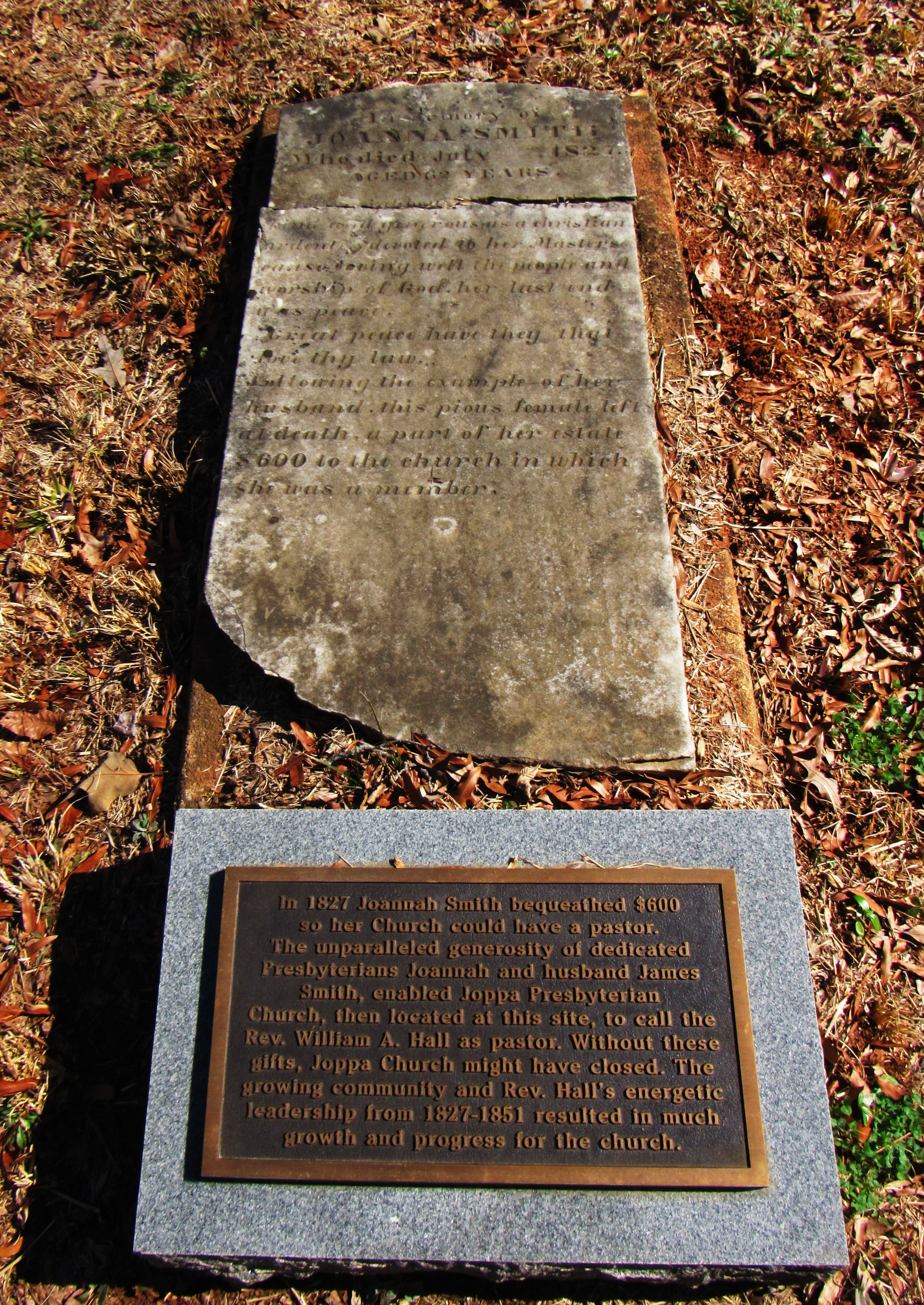 Joanna Smith grave &amp; marker. Photo by R.A. Crum