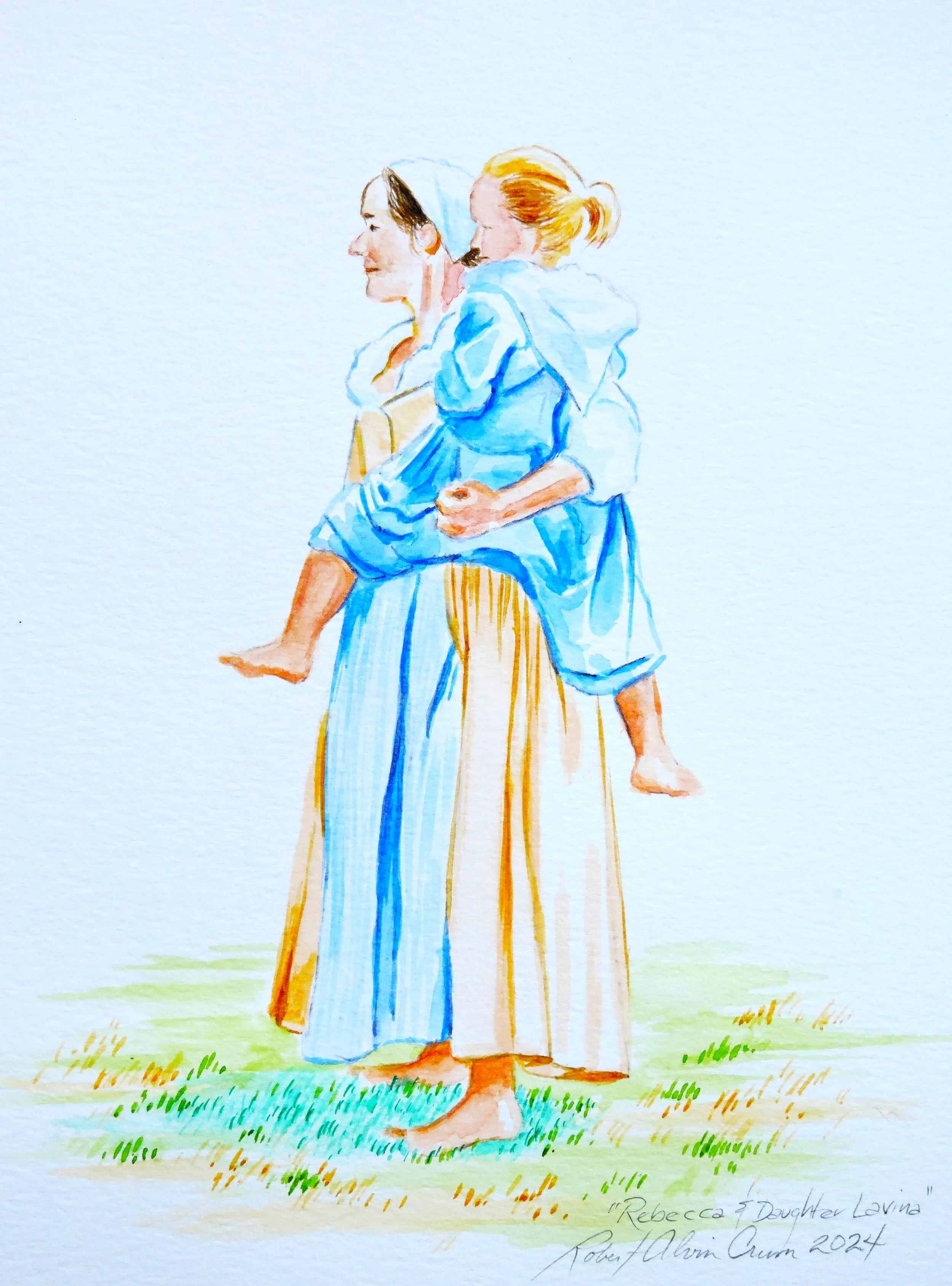 "Rebecca &amp; Lavina" watercolor by RA Crum