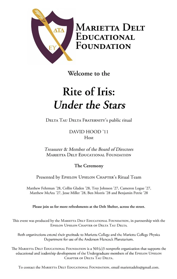 Rite of Iris Program Cover