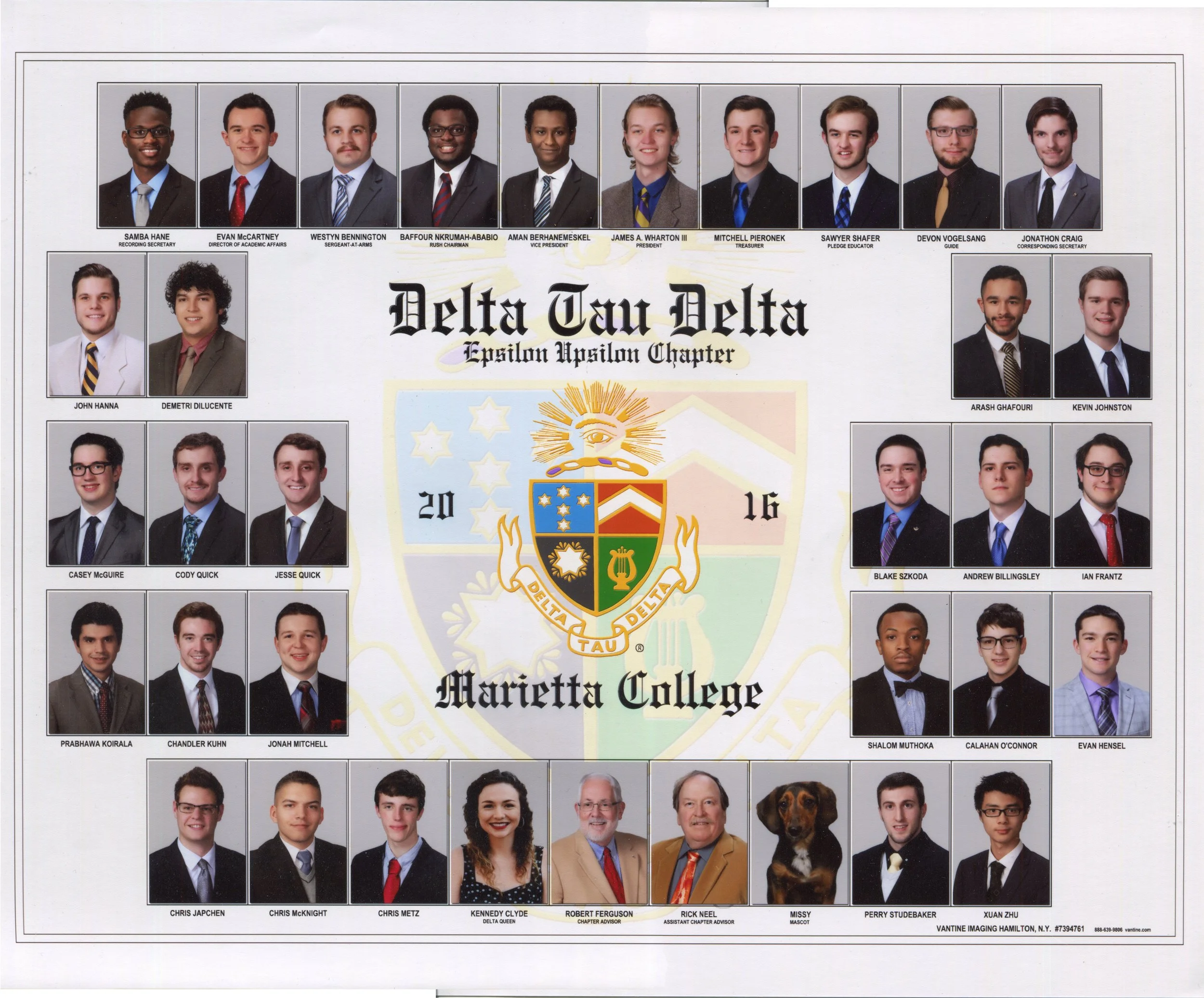 Delta Tau Delta Epsilon Upsilon Chapter photo composite from 2016