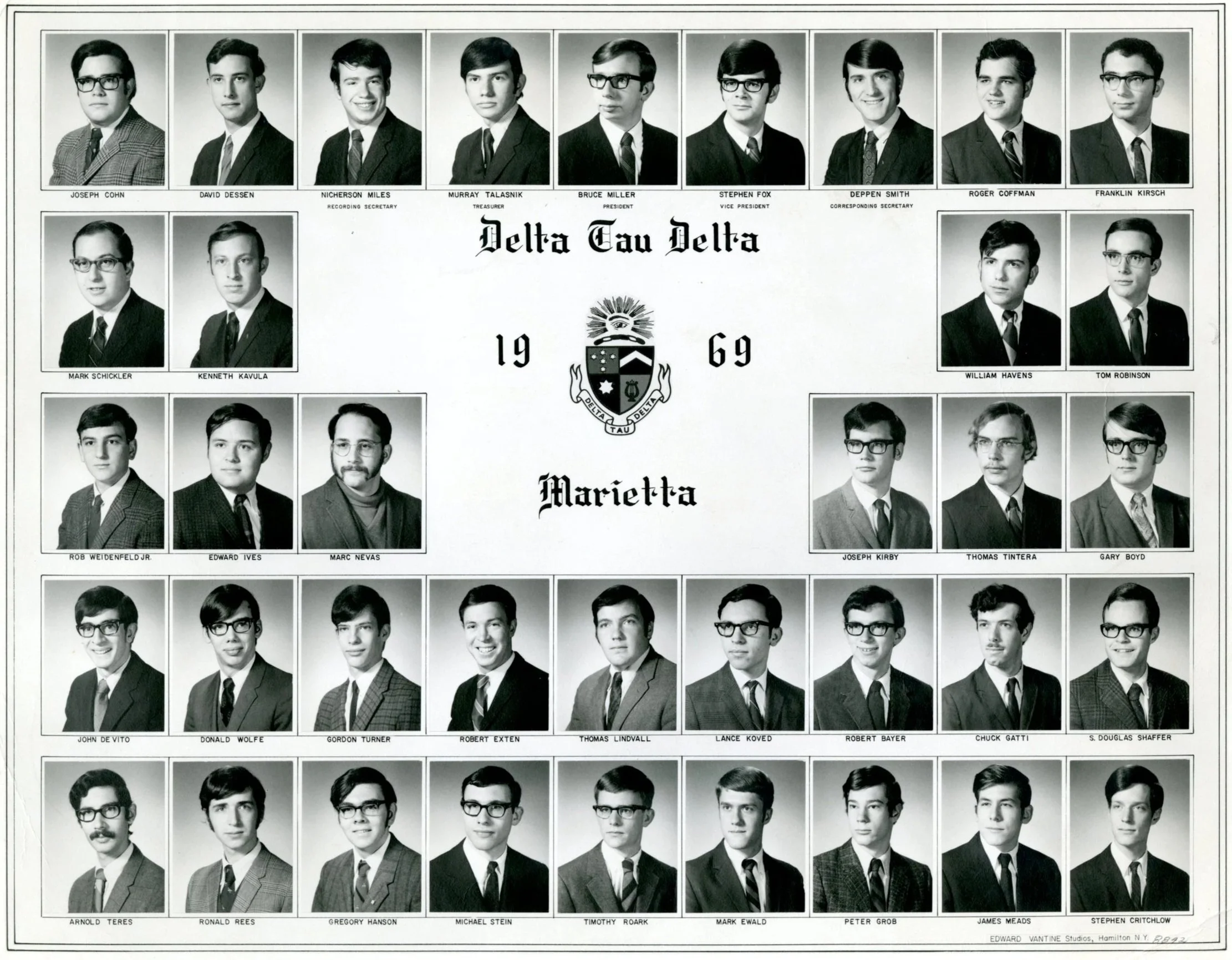 Epsilon Upsilon Chapter of Delta Tau Delta photo composite from 1969