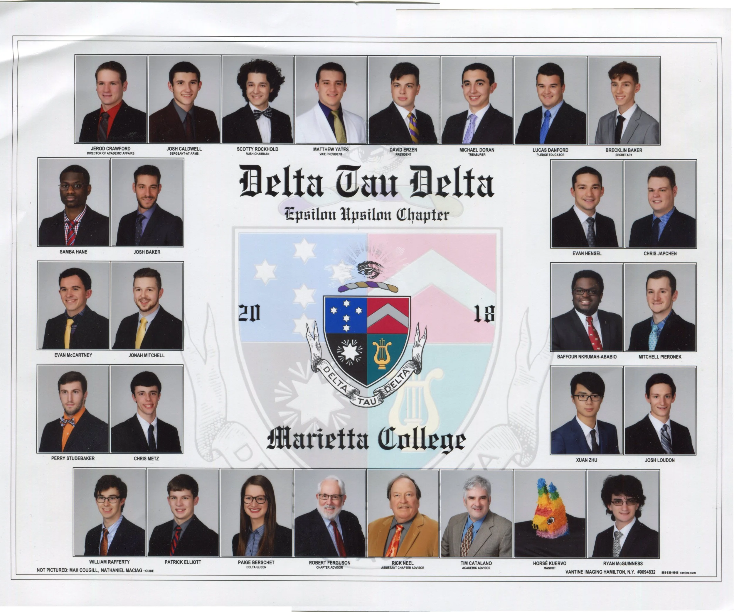 Delta Tau Delta Epsilon Upsilon Chapter photo composite from 2018