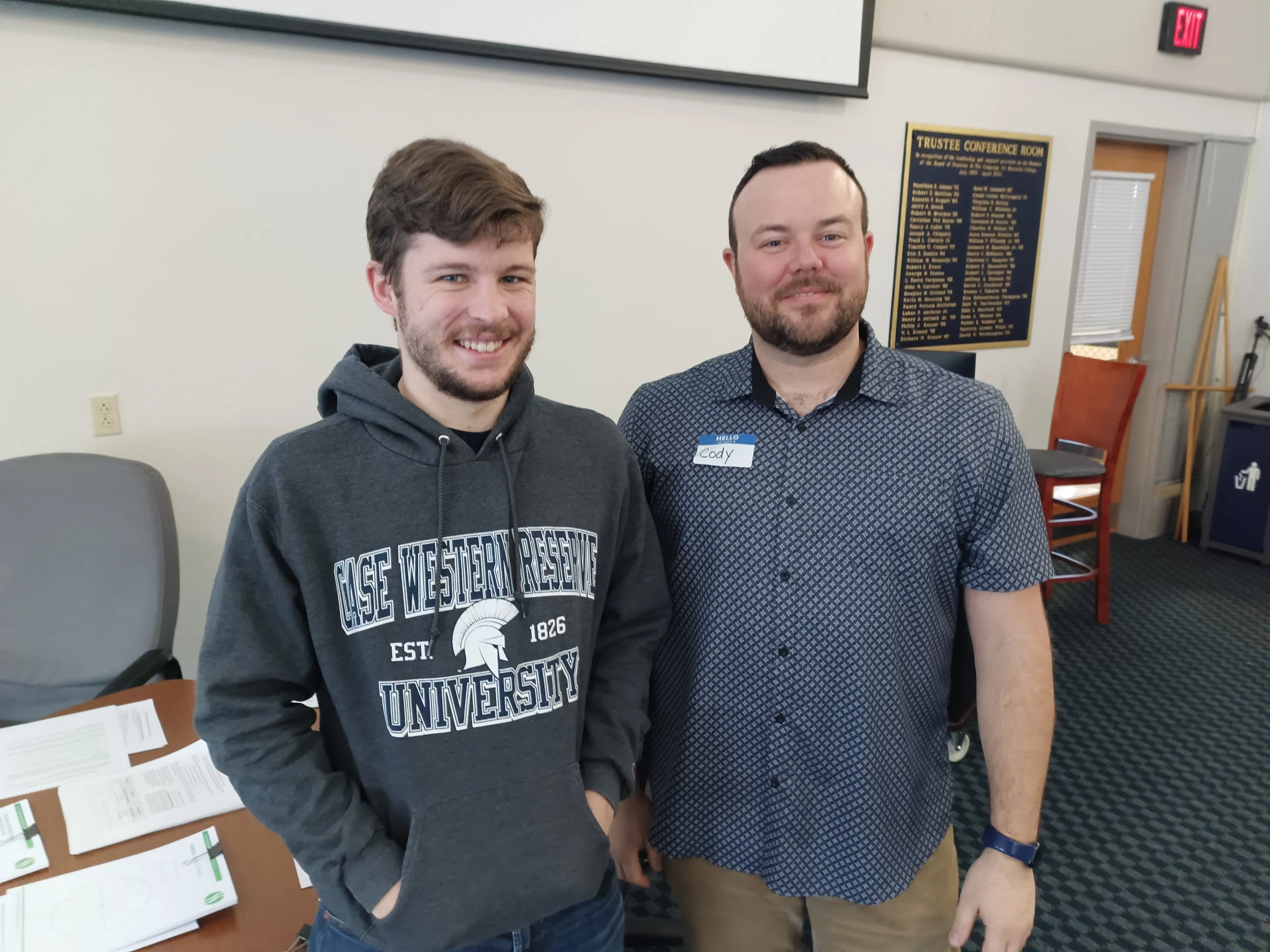 Patrick Elliott and Cody Clemens pose for the camera during the event.