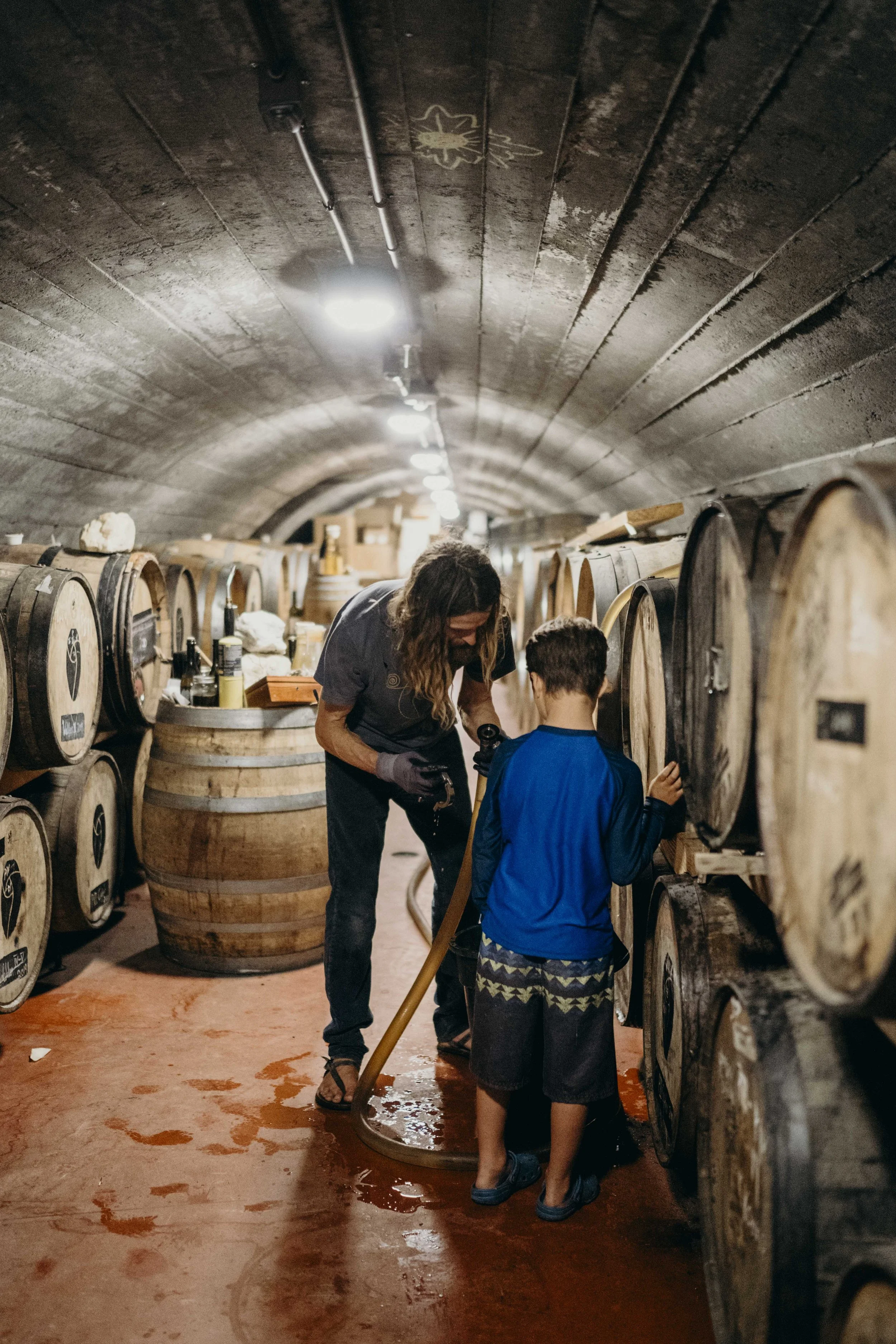 johnny piano and wyeth in the wine cave
