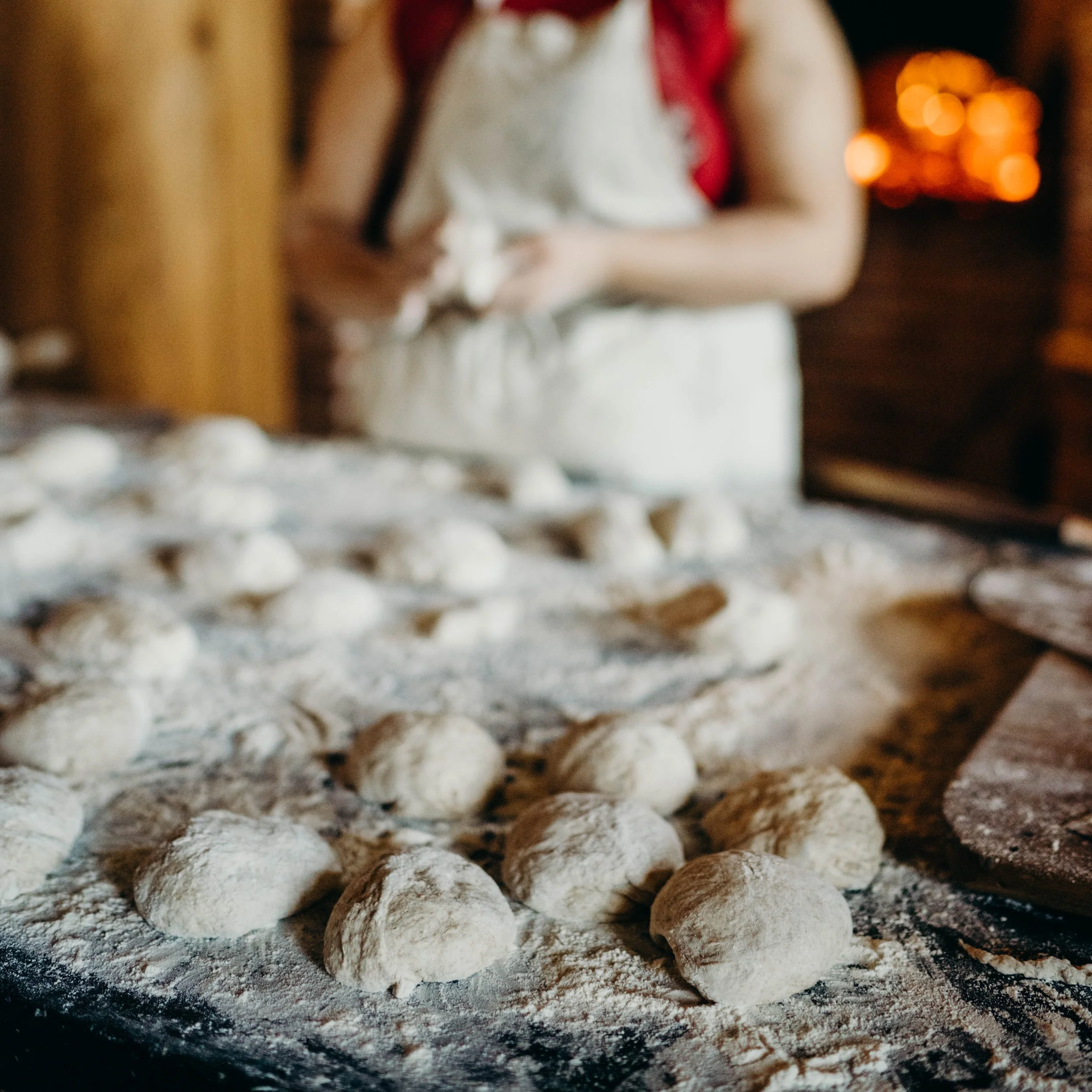 dough being prepped for flatbread making