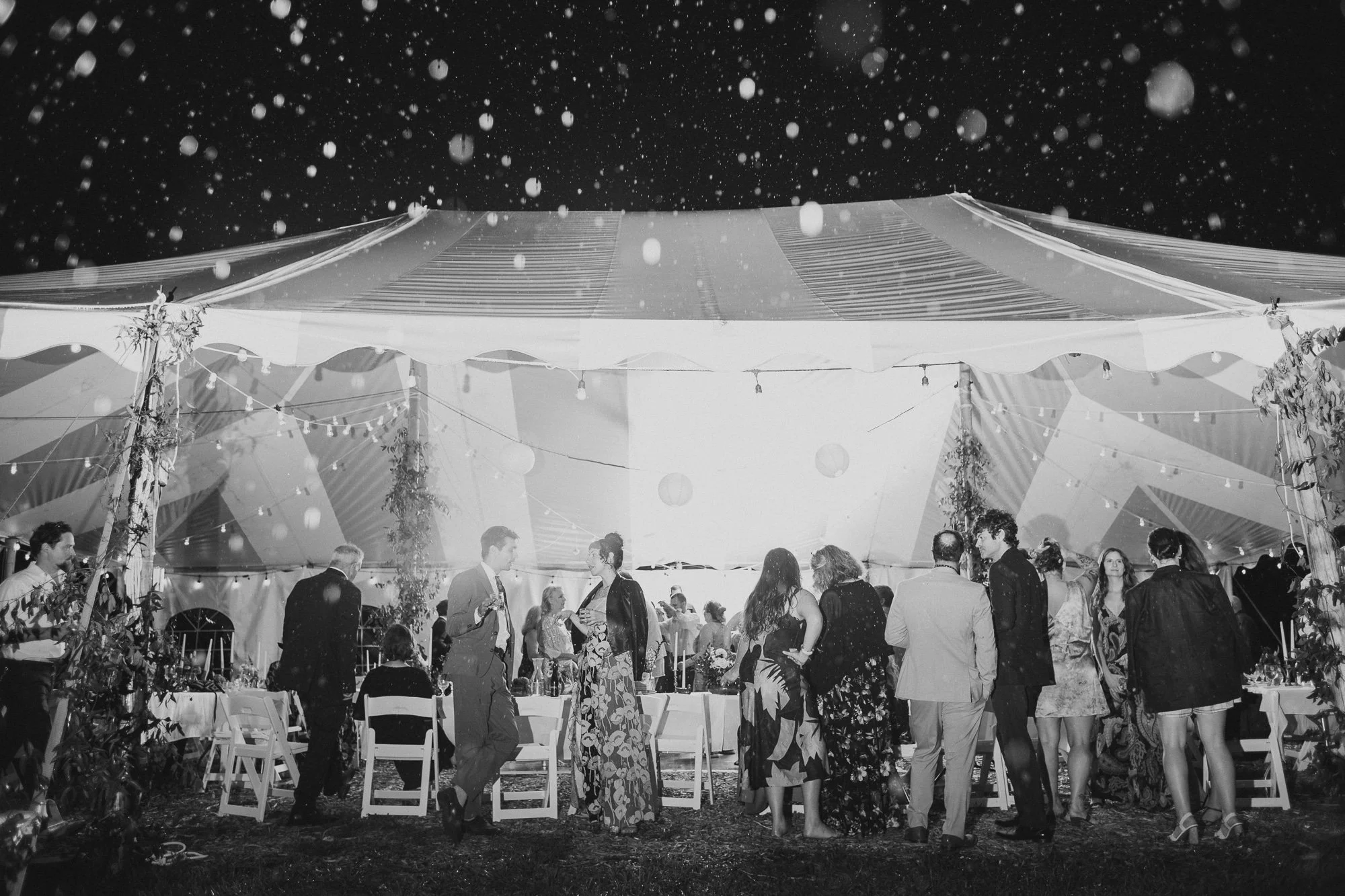 reception tent set up